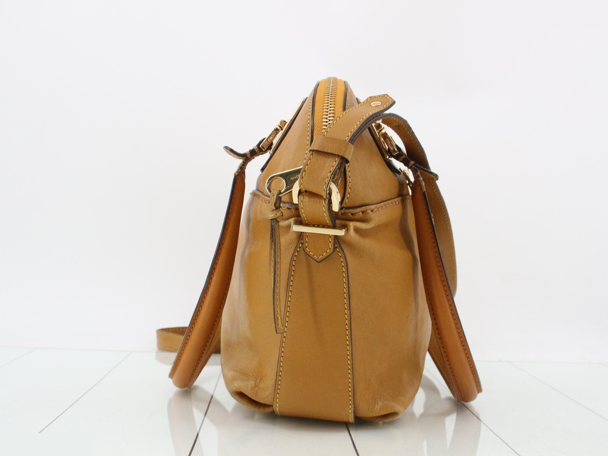 Other lines: 2-way bag with long strap, Angie, leather, camel — view 4