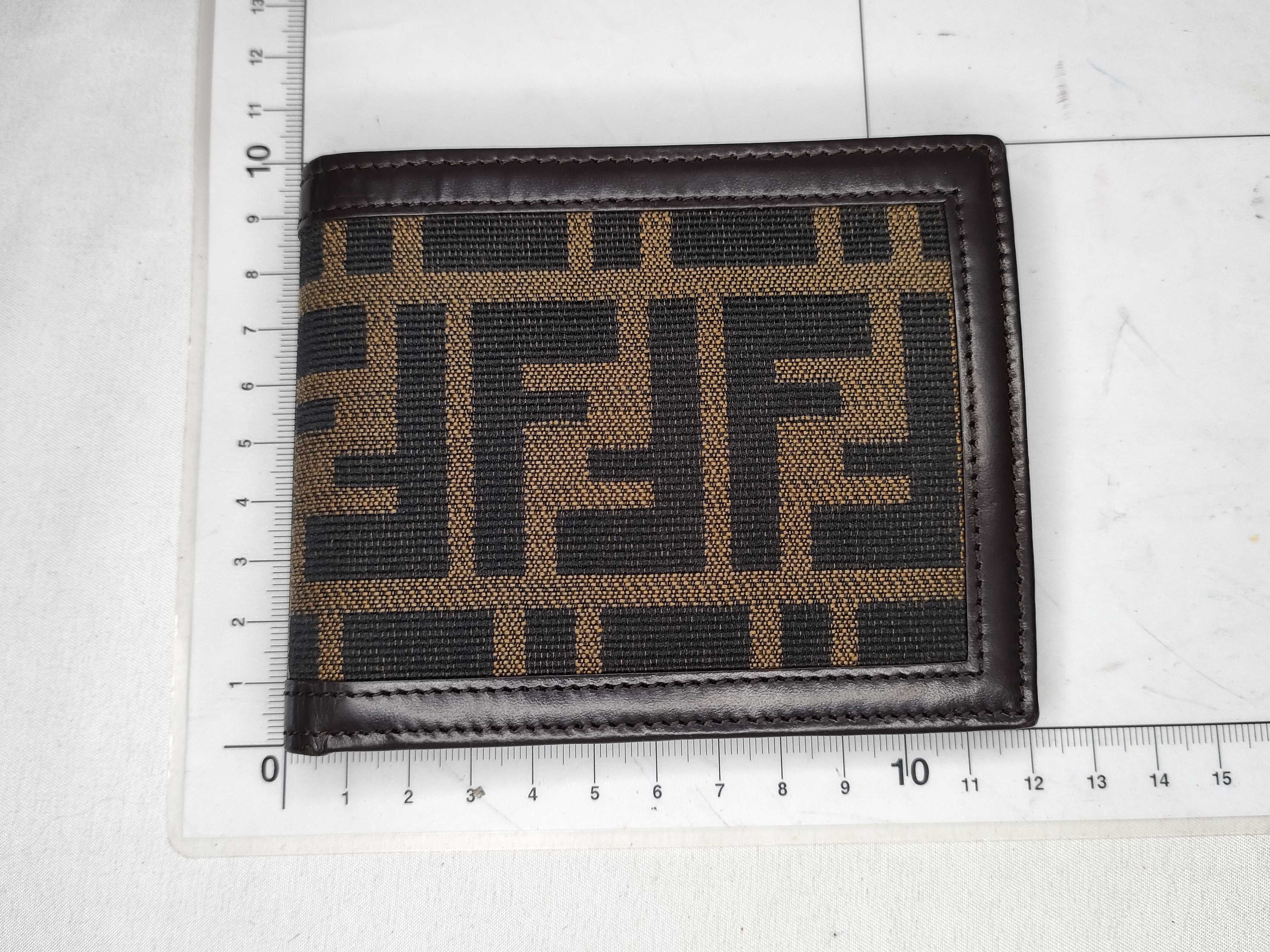 Zucca pattern bi-fold wallet, canvas, brown. — view 2