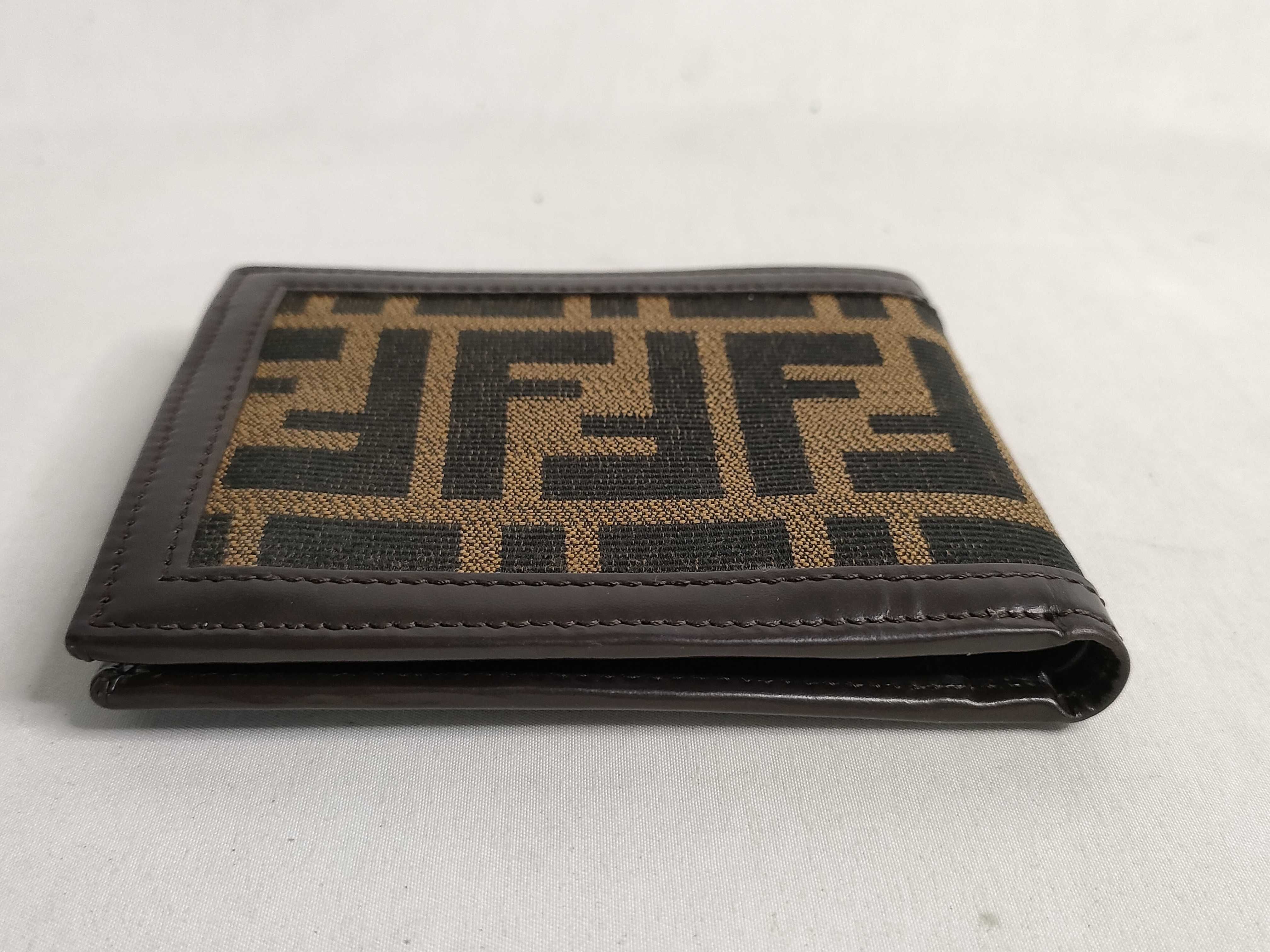 Zucca pattern bi-fold wallet, canvas, brown. — view 4