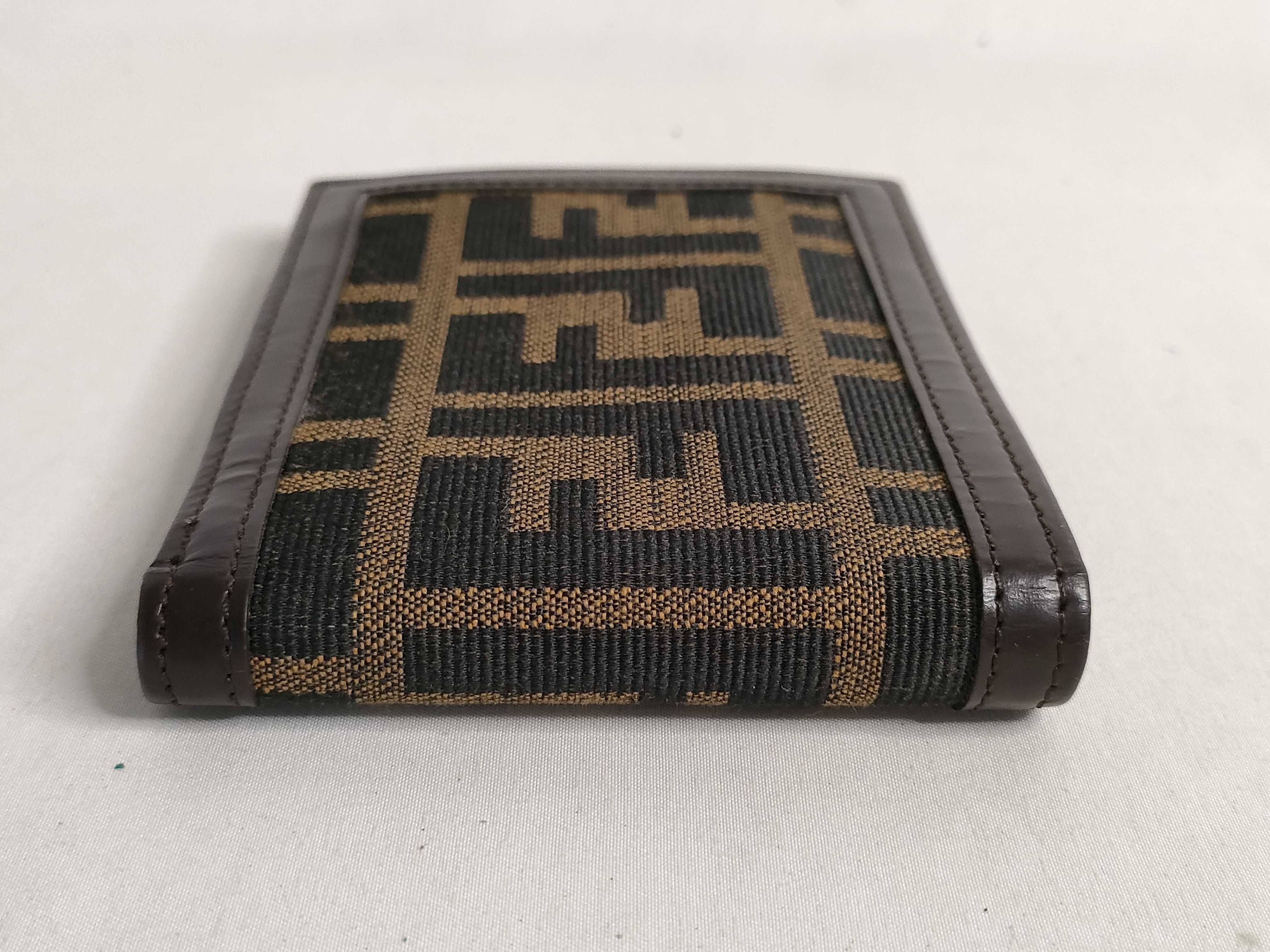 Zucca pattern bi-fold wallet, canvas, brown. — view 5
