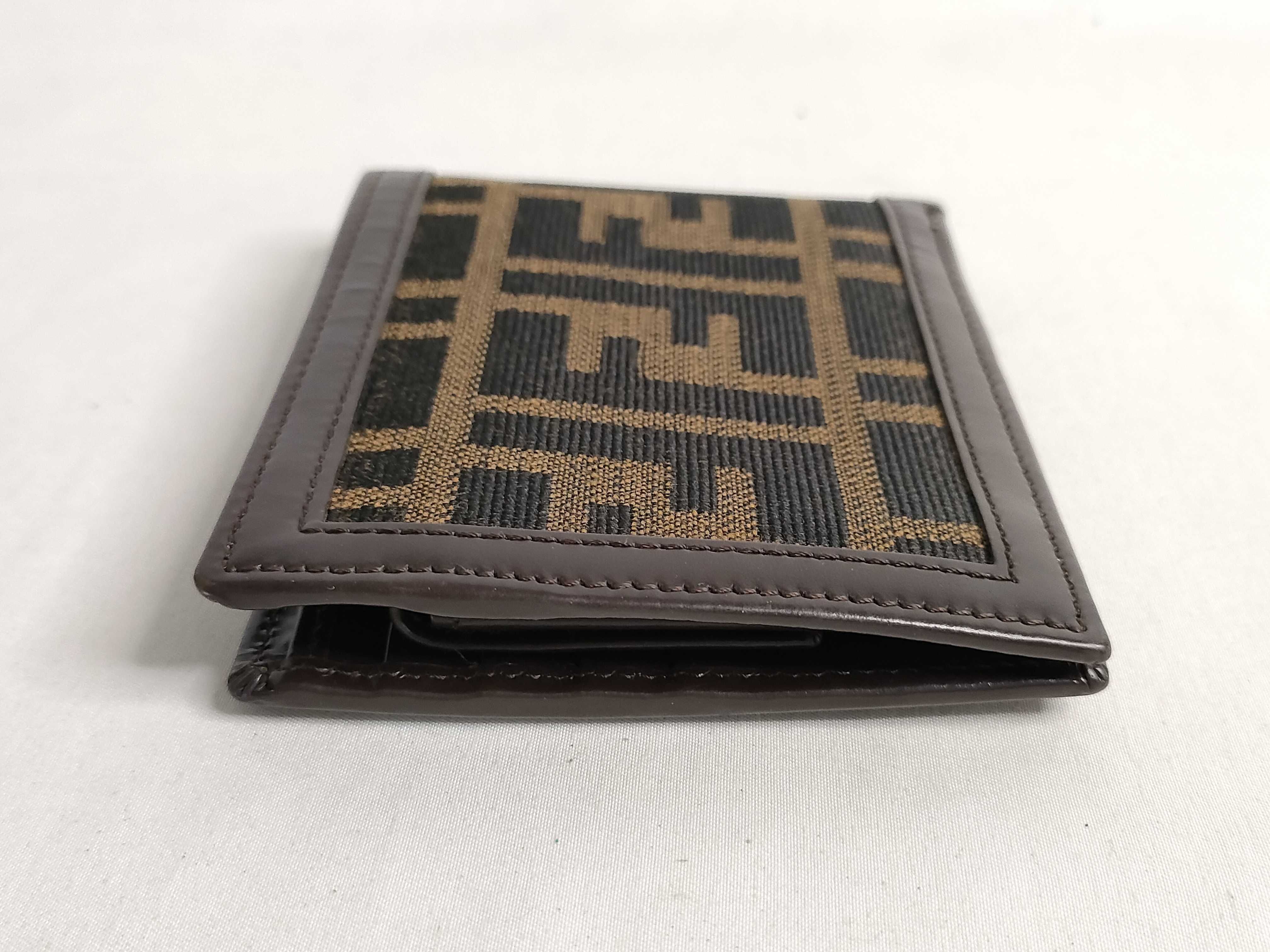 Zucca pattern bi-fold wallet, canvas, brown. — view 6