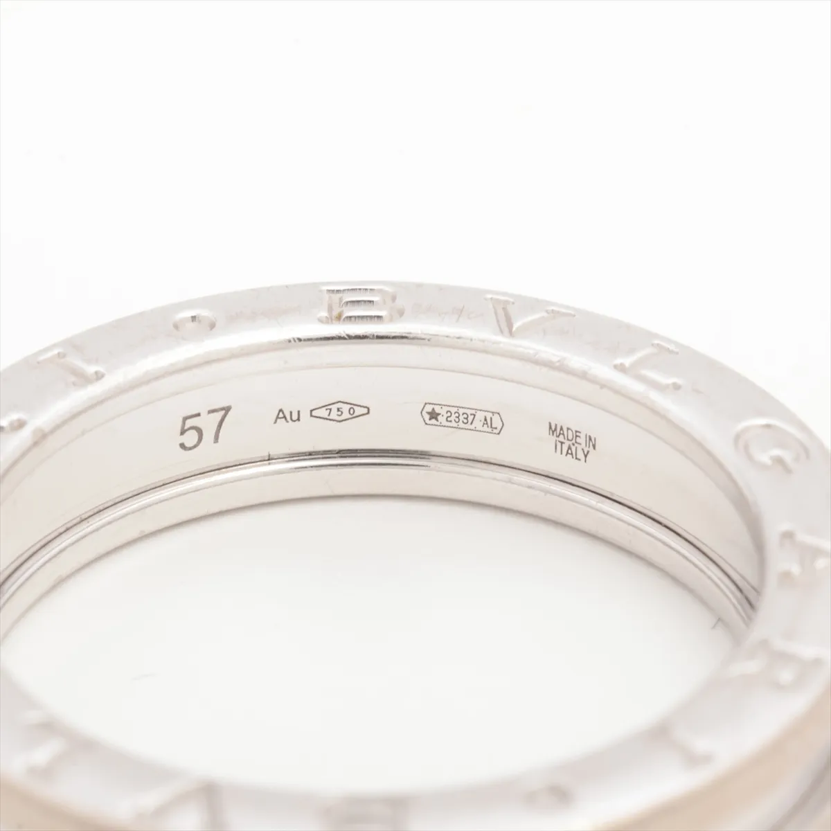 B.zero1 Ring, 750 (WG), 8.8g, Size 57, PPNS2M, dents, plating — view 5