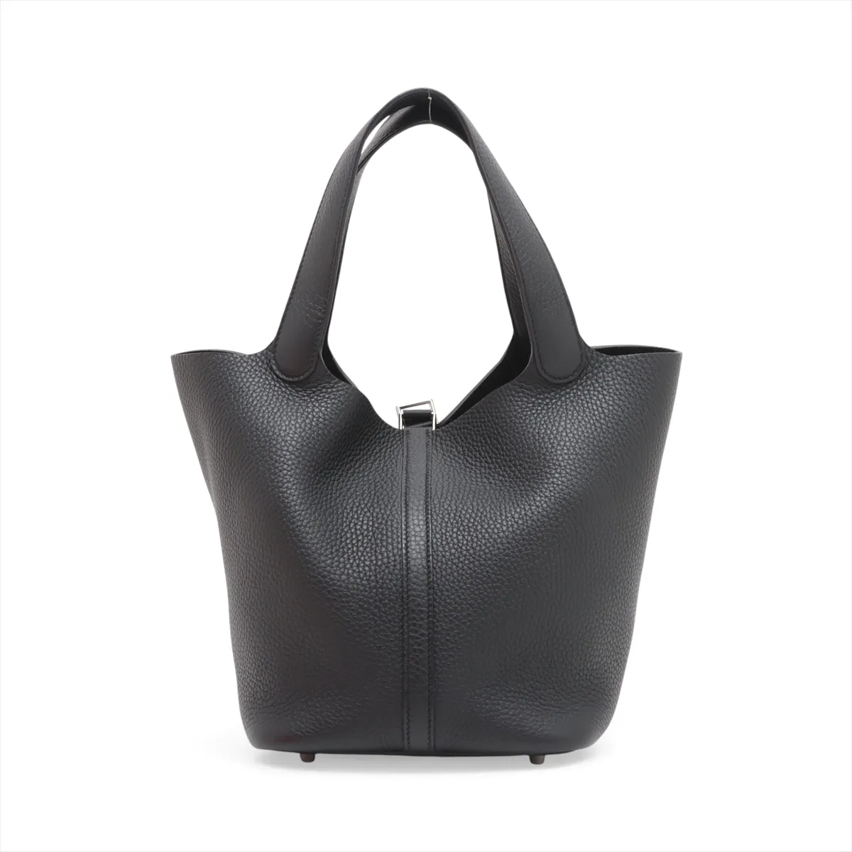 [Individually wrapped] Hermes Picotan Lock 22 MM Taurillon Clemence Black Silver Hardware K:2025 — view 2