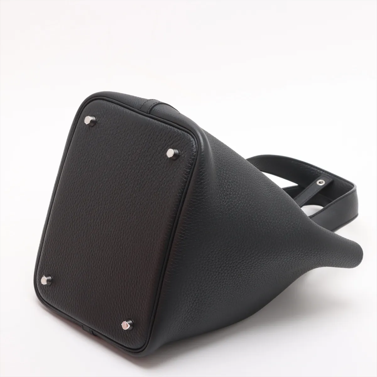 [Individually wrapped] Hermes Picotan Lock 22 MM Taurillon Clemence Black Silver Hardware K:2025 — view 3