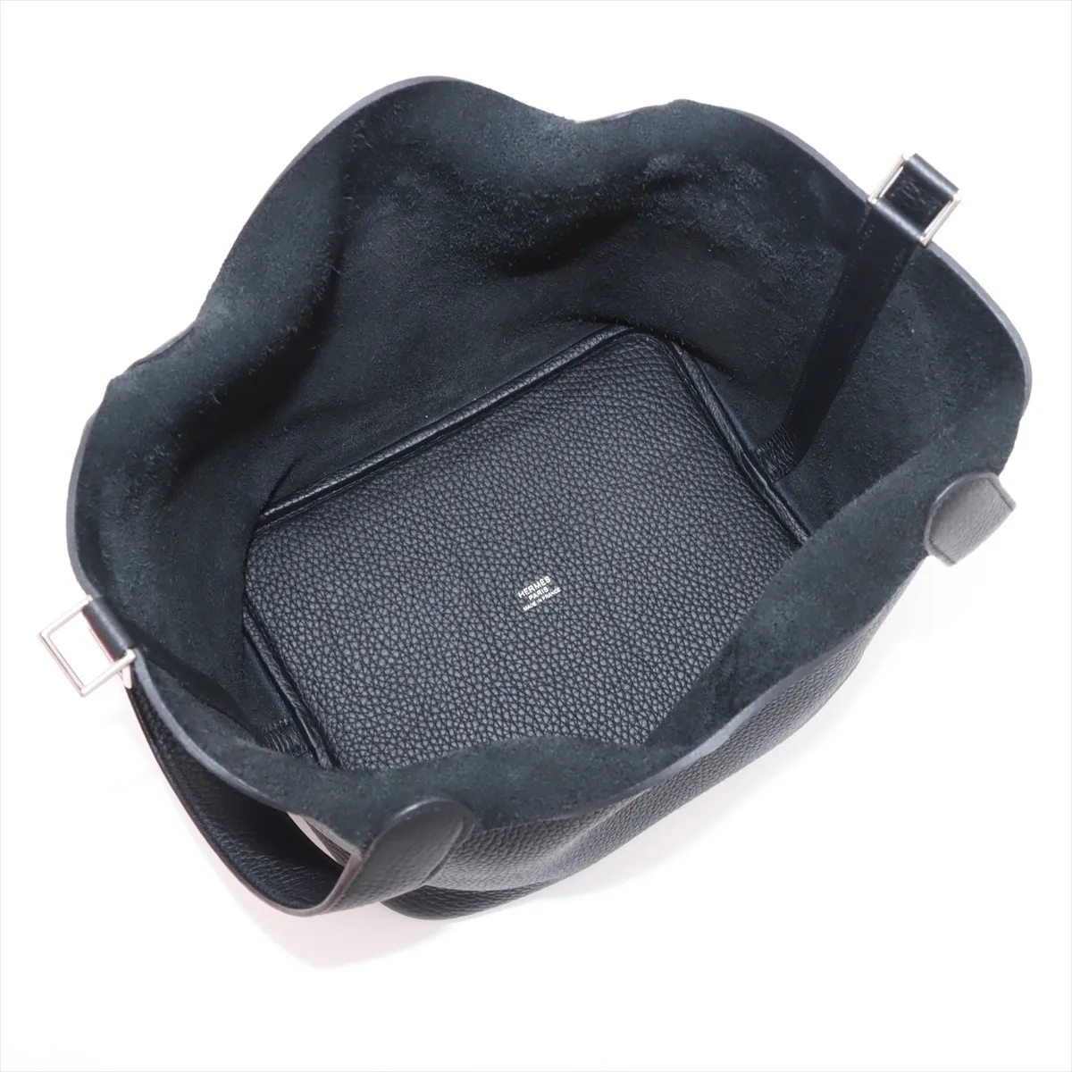 [Individually wrapped] Hermes Picotan Lock 22 MM Taurillon Clemence Black Silver Hardware K:2025 — view 7