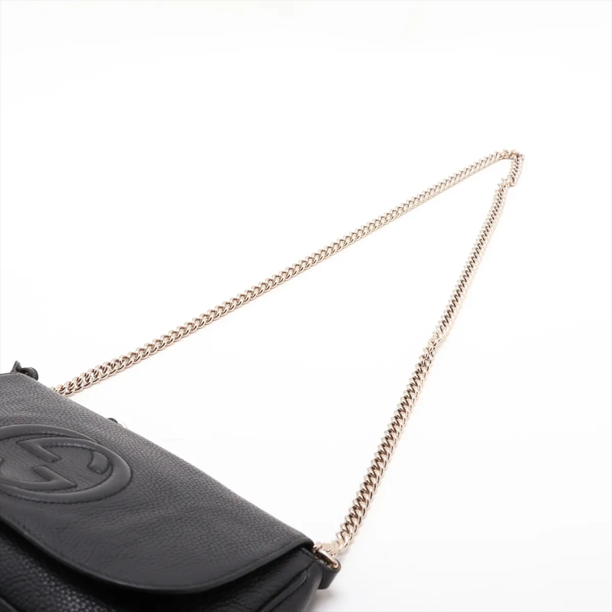 Soho Leather Chain Shoulder Bag, Black, 536224 (Outlet) — view 5