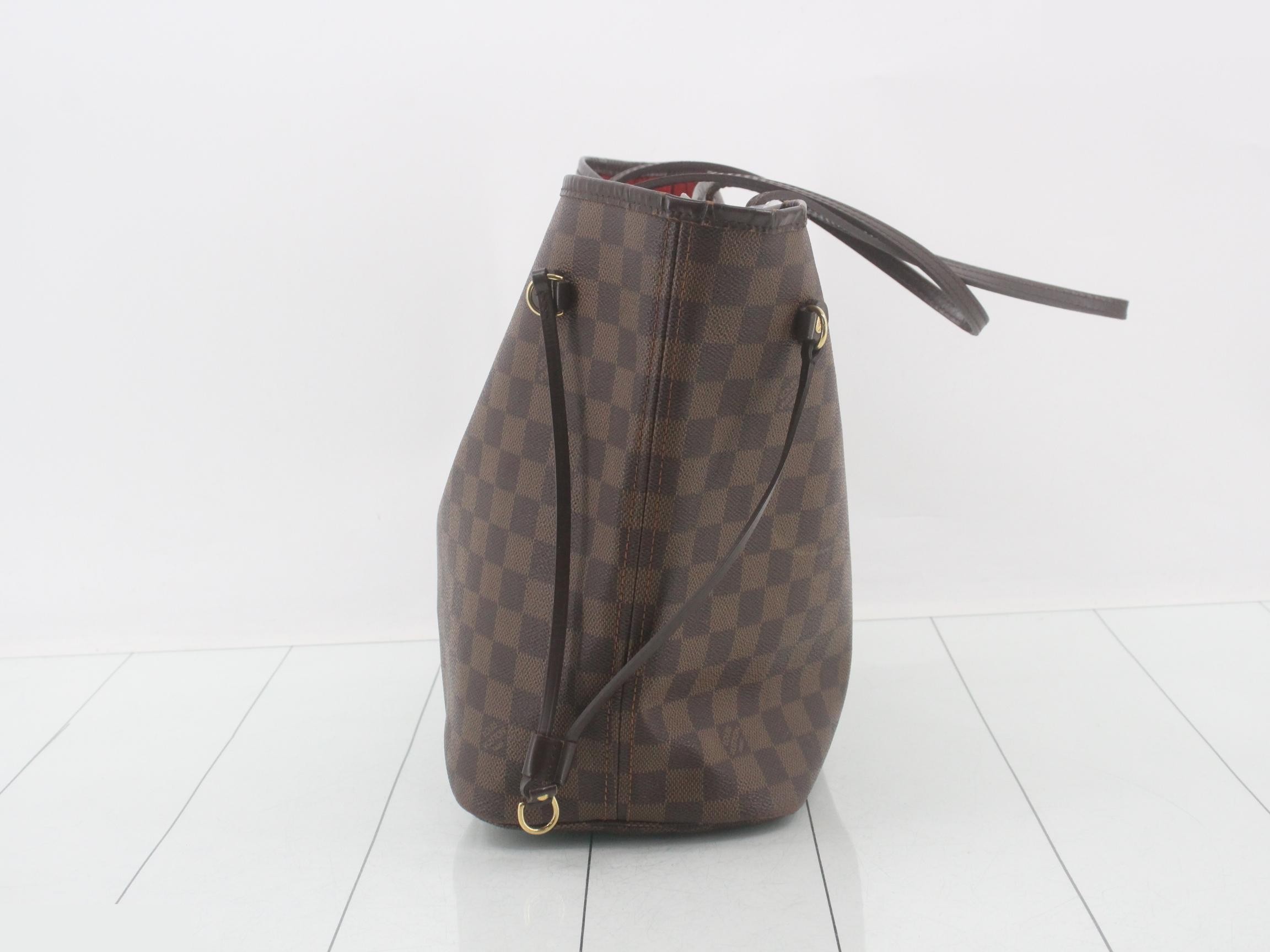 Neverfull MM Damier Ebene Brown Tote Bag — view 3