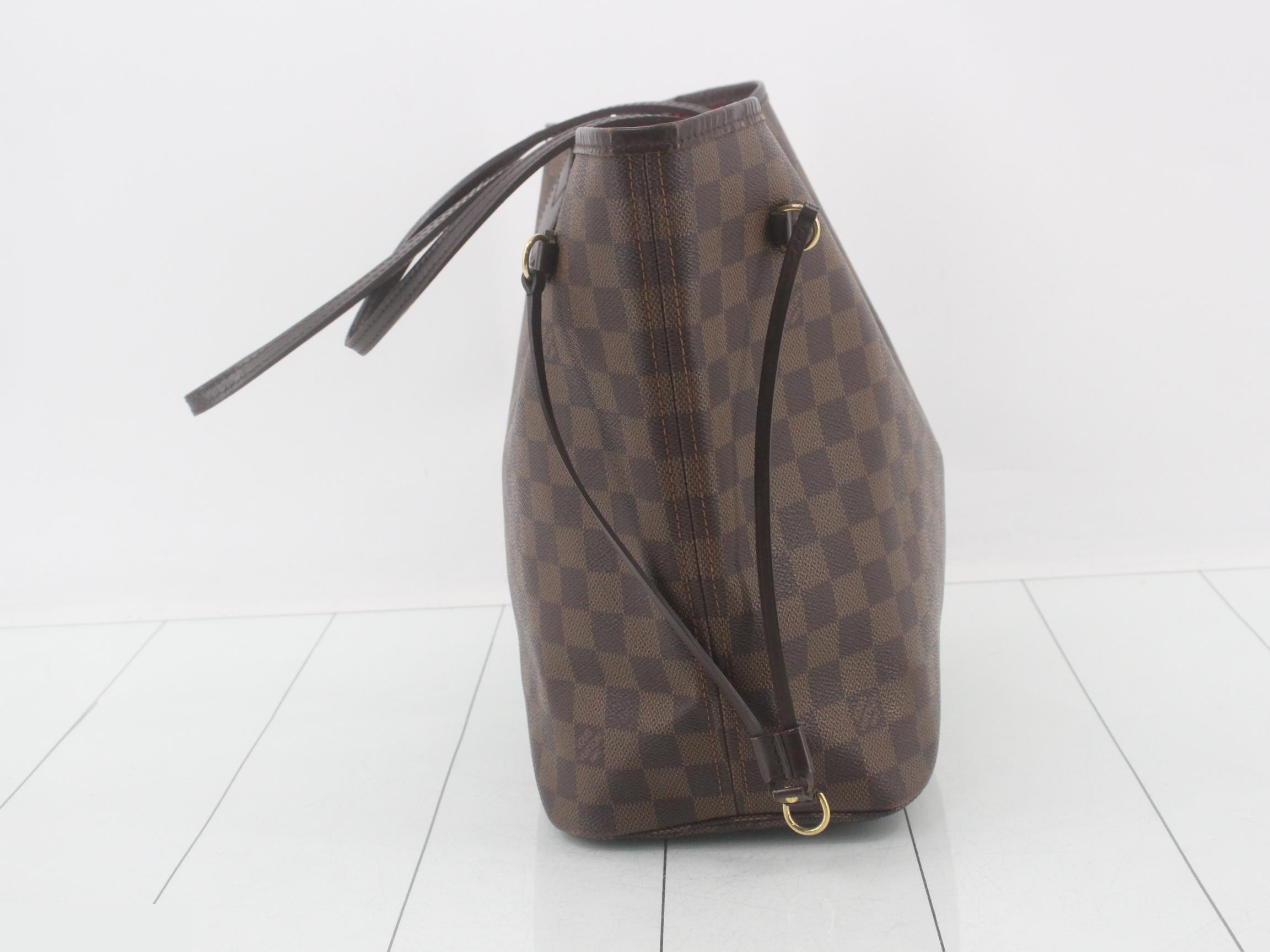 Neverfull MM Damier Ebene Brown Tote Bag — view 4