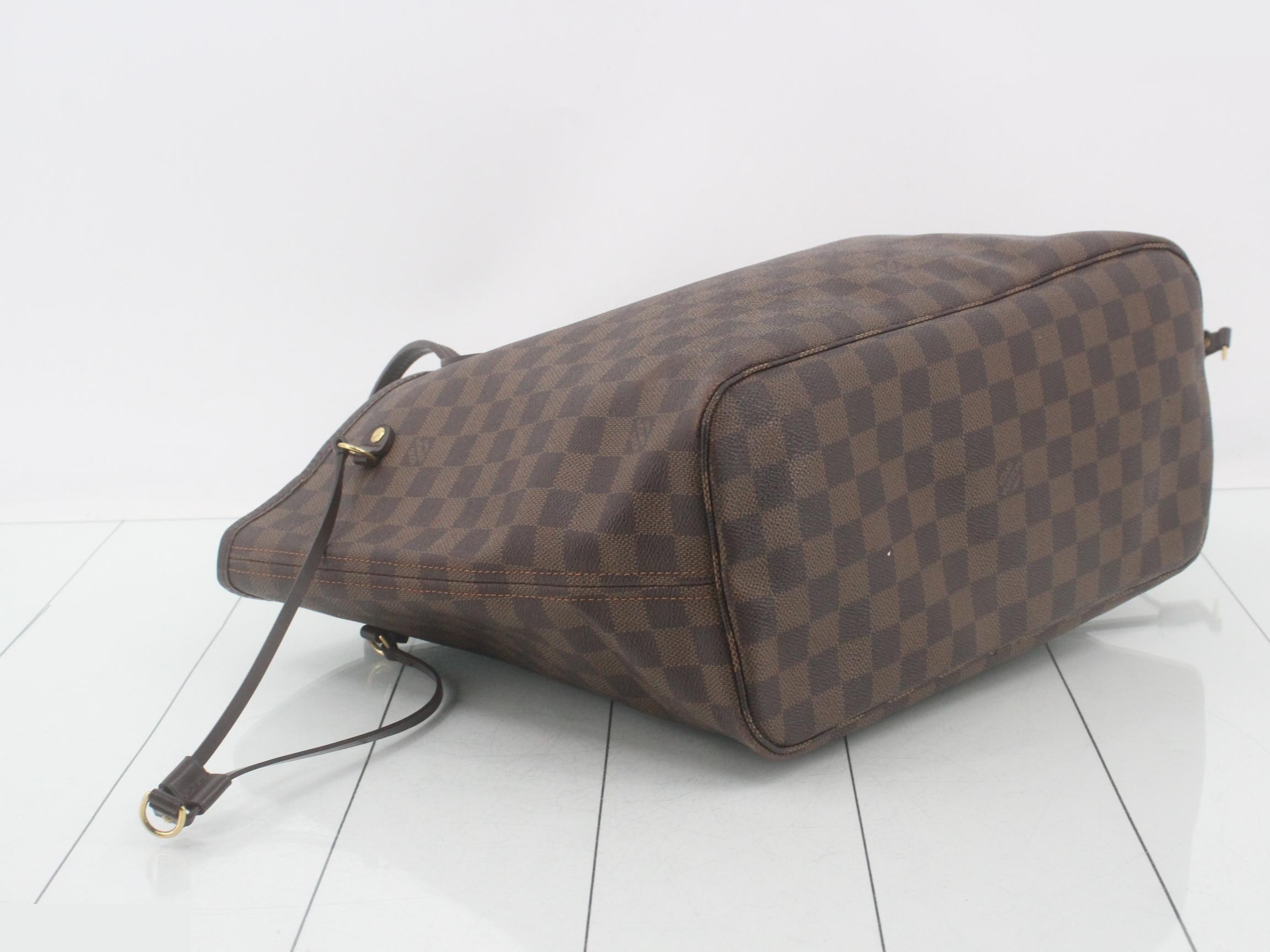 Neverfull MM Damier Ebene Brown Tote Bag — view 5