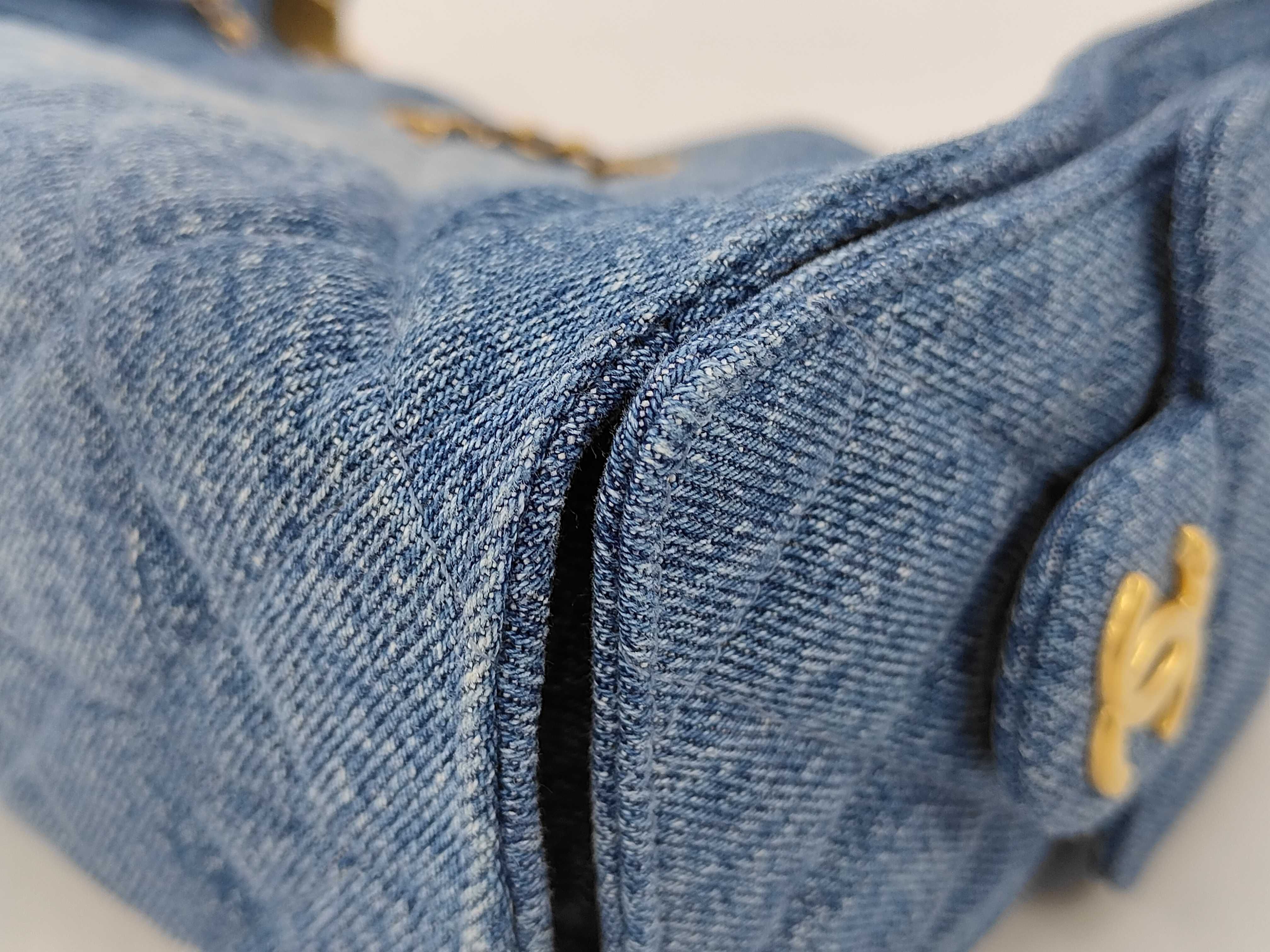 Lambskin 25 Mini Denim Shoulder Bag — view 3
