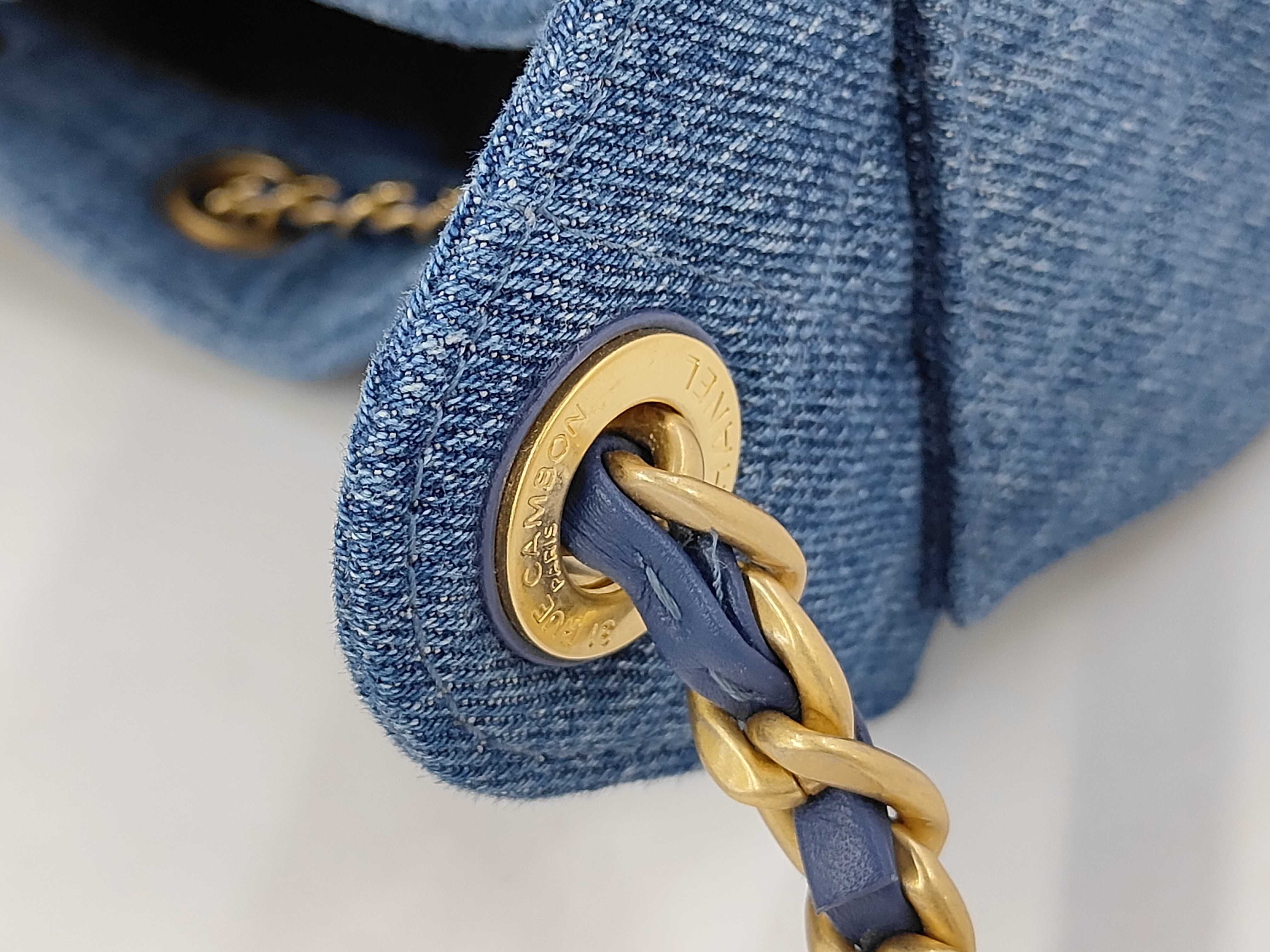 Lambskin 25 Mini Denim Shoulder Bag — view 7