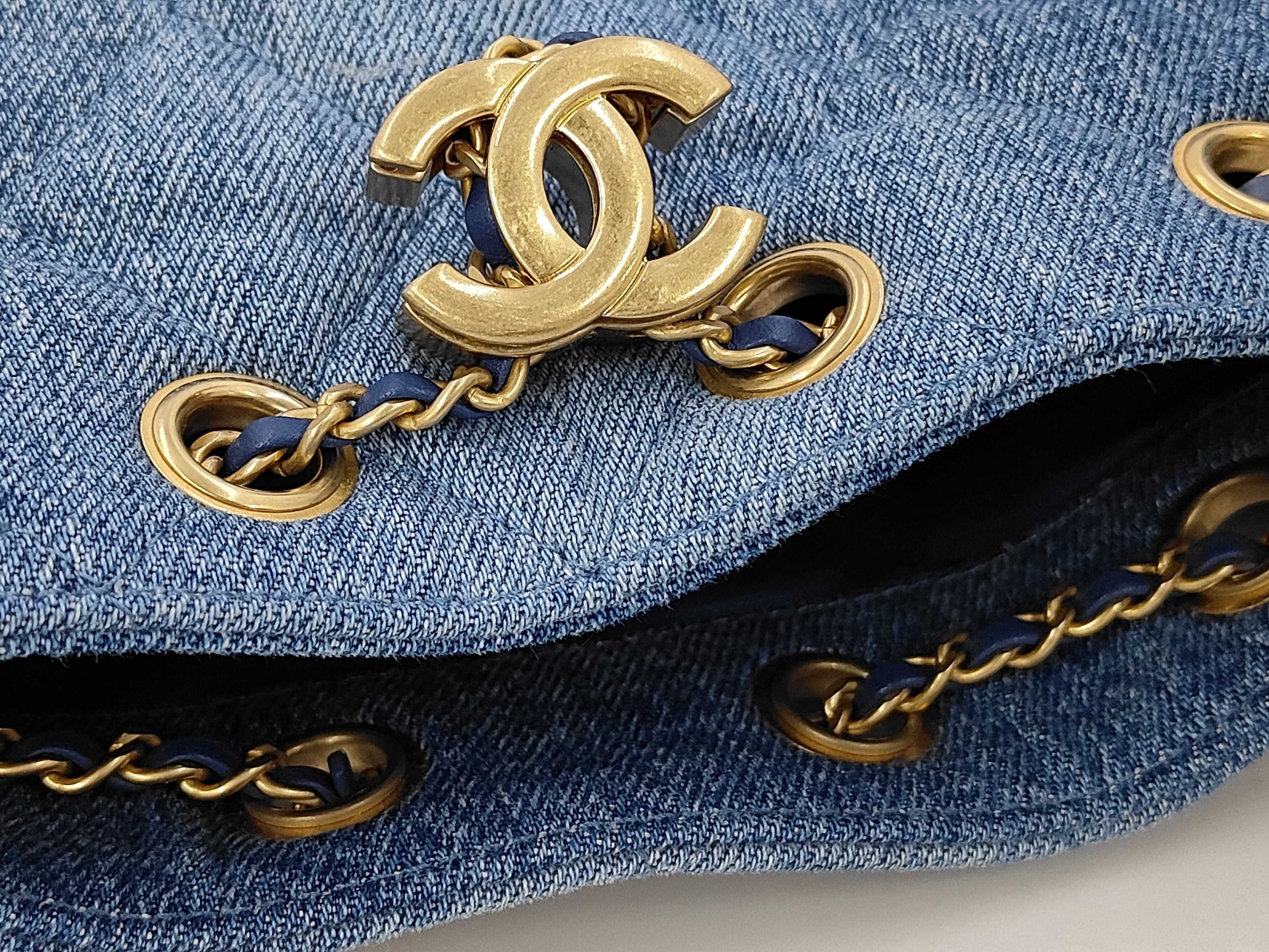 Lambskin 25 Mini Denim Shoulder Bag — view 8