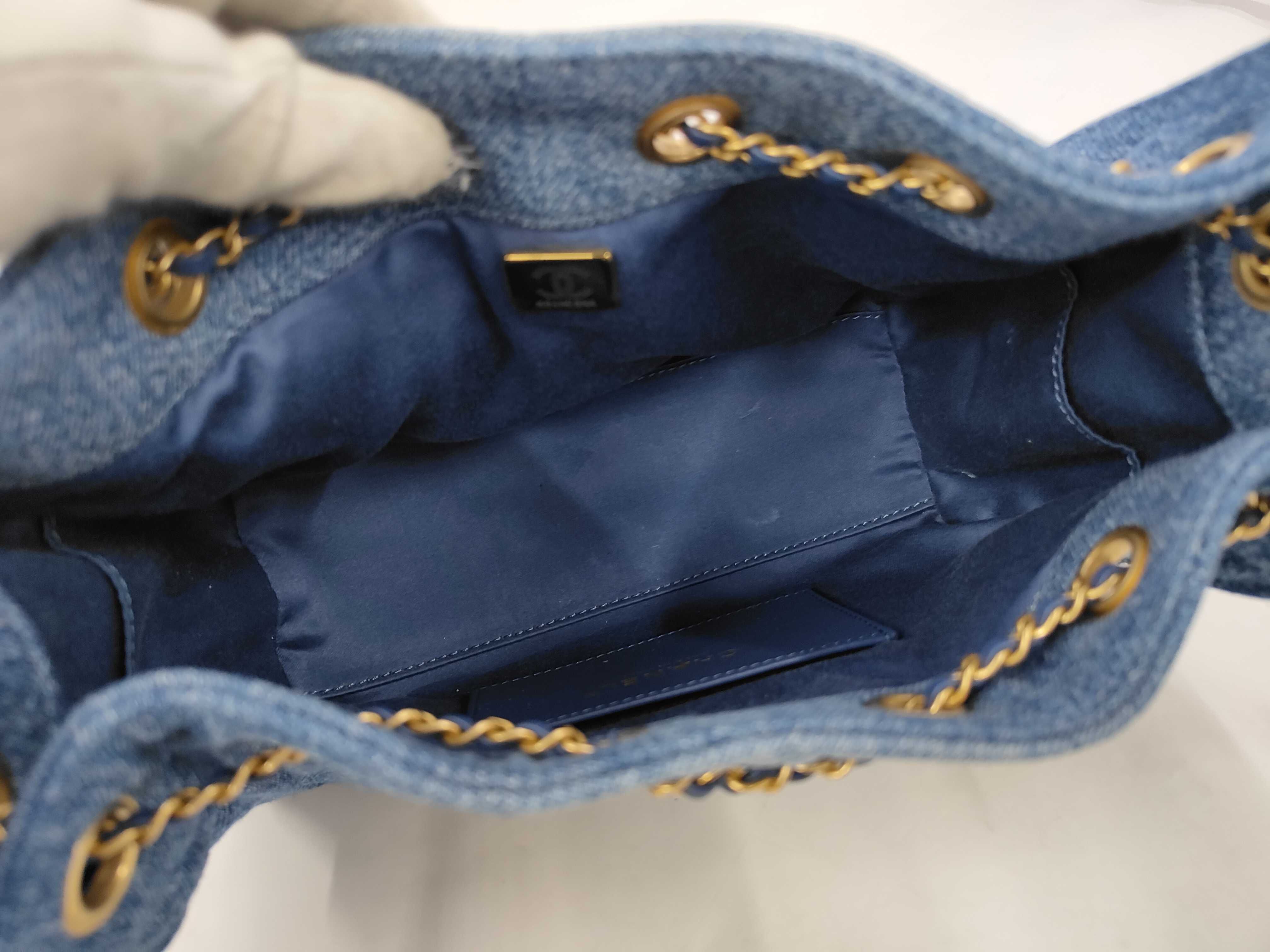 Lambskin 25 Mini Denim Shoulder Bag — view 9