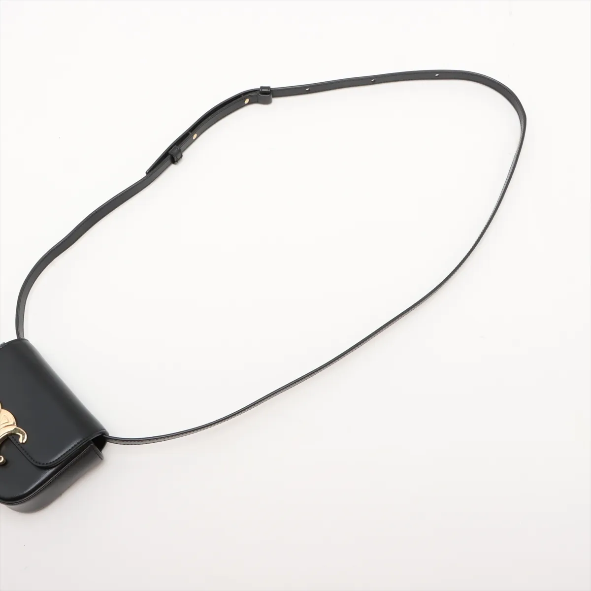 Triomphe Mini Claude Leather Shoulder Bag Black — view 5