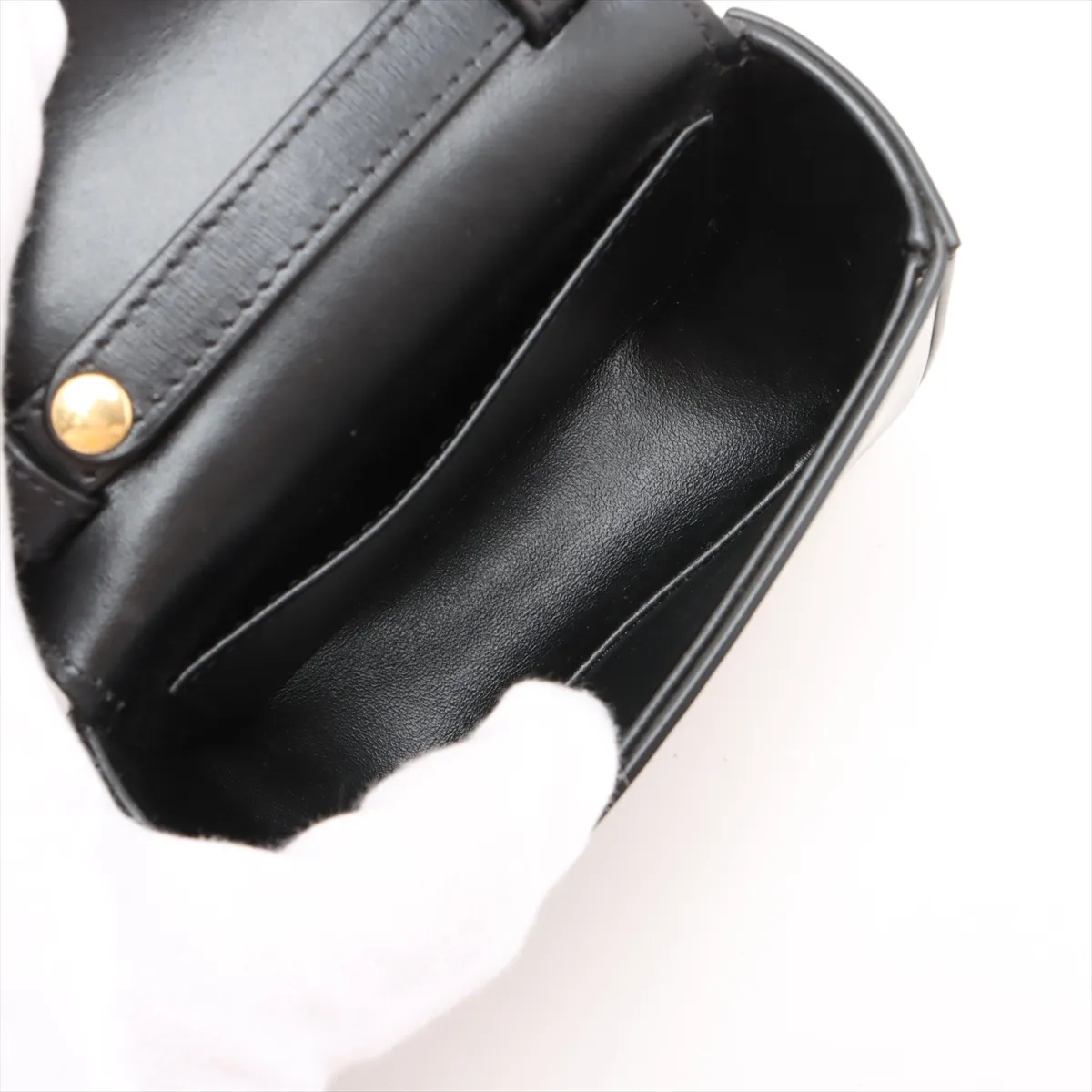 Triomphe Mini Claude Leather Shoulder Bag Black — view 6