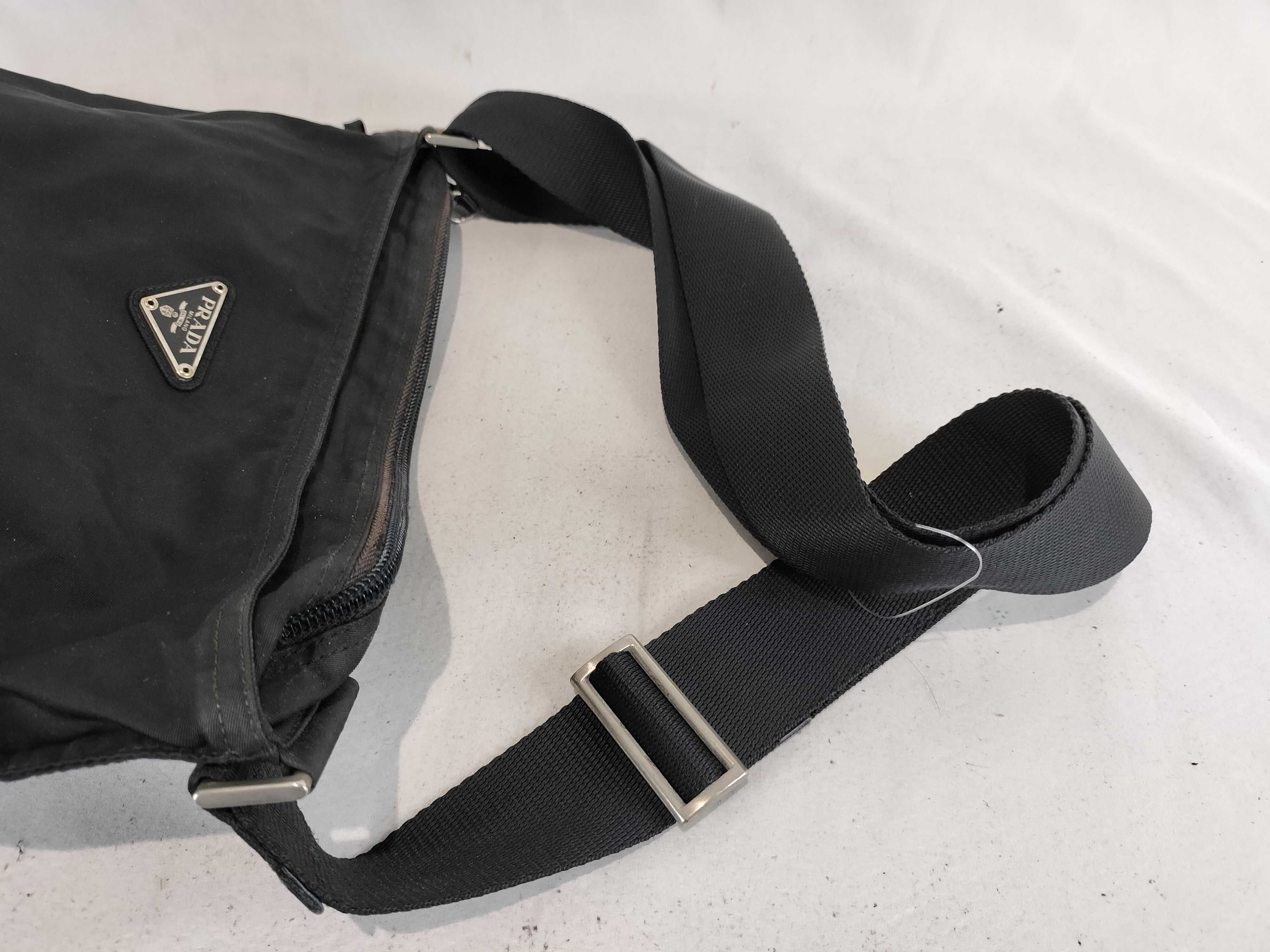Nylon Shoulder Bag with Triangle Logo — view 4