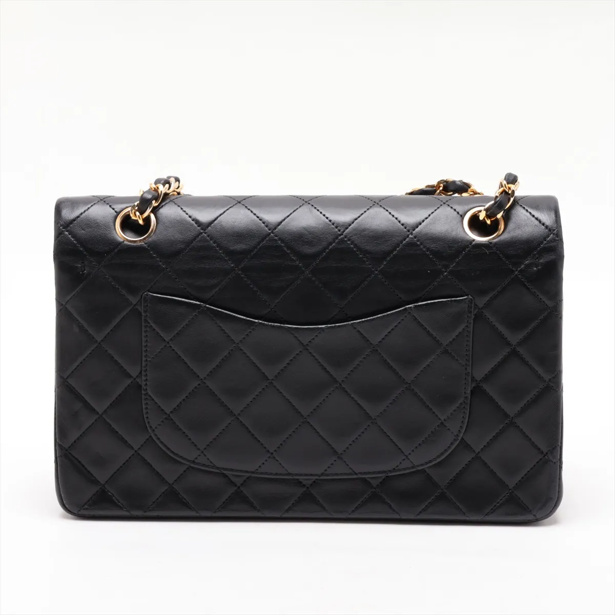 Matelassé 25 Lambskin Double Flap Double Chain Bag, Black with Gold Hardware, 0742063, Serial Number 0-series, A01112 — view 2