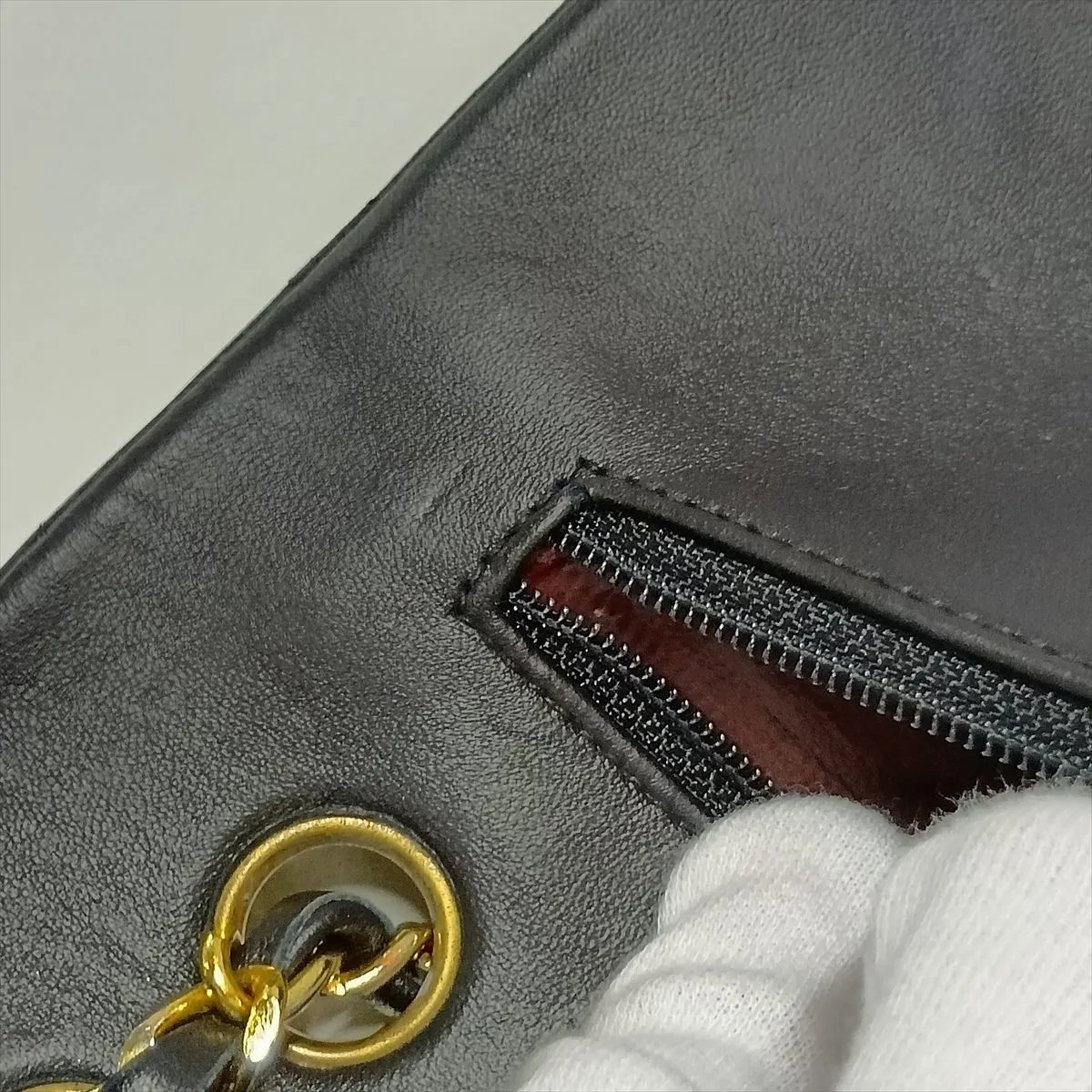 Matelassé 25 Lambskin Double Flap Double Chain Bag, Black with Gold Hardware, 0742063, Serial Number 0-series, A01112 — view 13