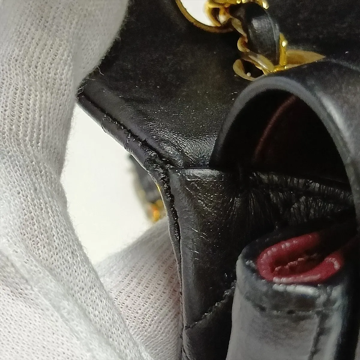 Matelassé 25 Lambskin Double Flap Double Chain Bag, Black with Gold Hardware, 0742063, Serial Number 0-series, A01112 — view 15