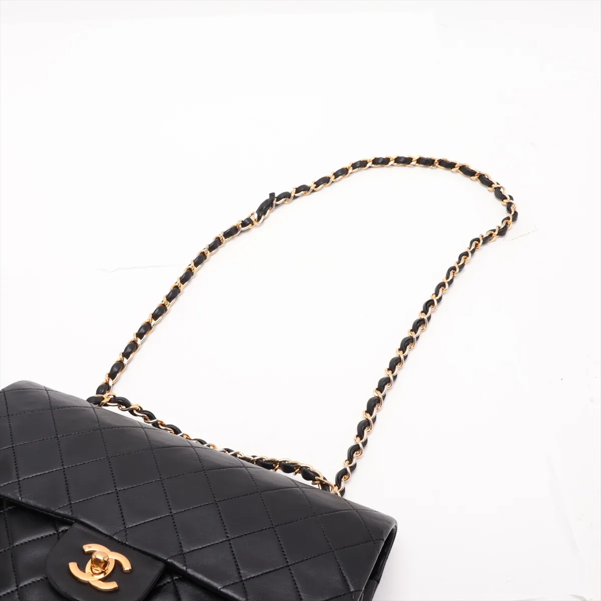 Matelassé 25 Lambskin Double Flap Double Chain Bag, Black with Gold Hardware, 0742063, Serial Number 0-series, A01112 — view 5