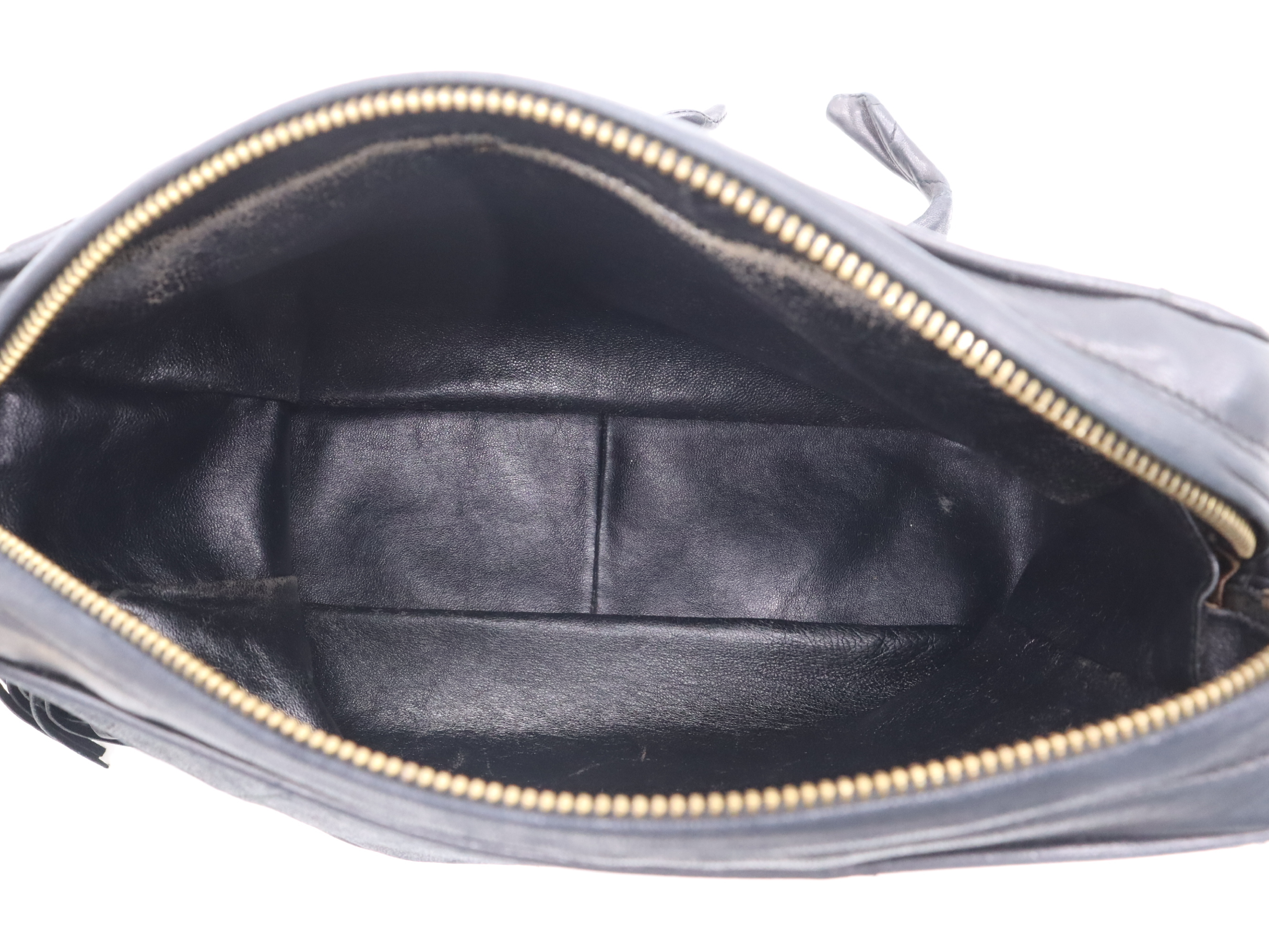 Lambskin Fringe Shoulder Bag with Dust Bag and Seal, Item No. 362830, Black Shoulder Bag — view 11