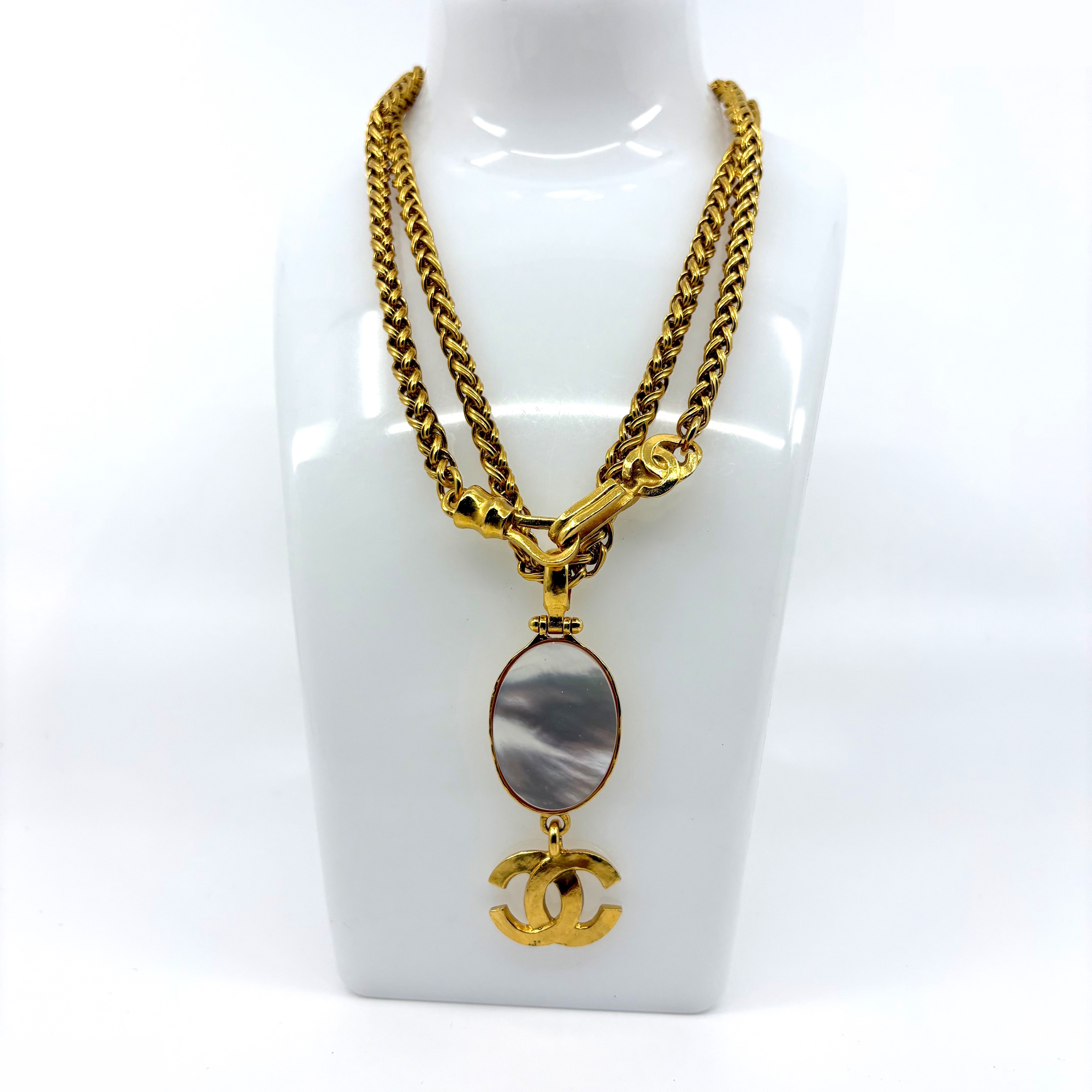 Coco Mark Shell (Precious Metal) Necklace Pendant, Chain approx. 85cm