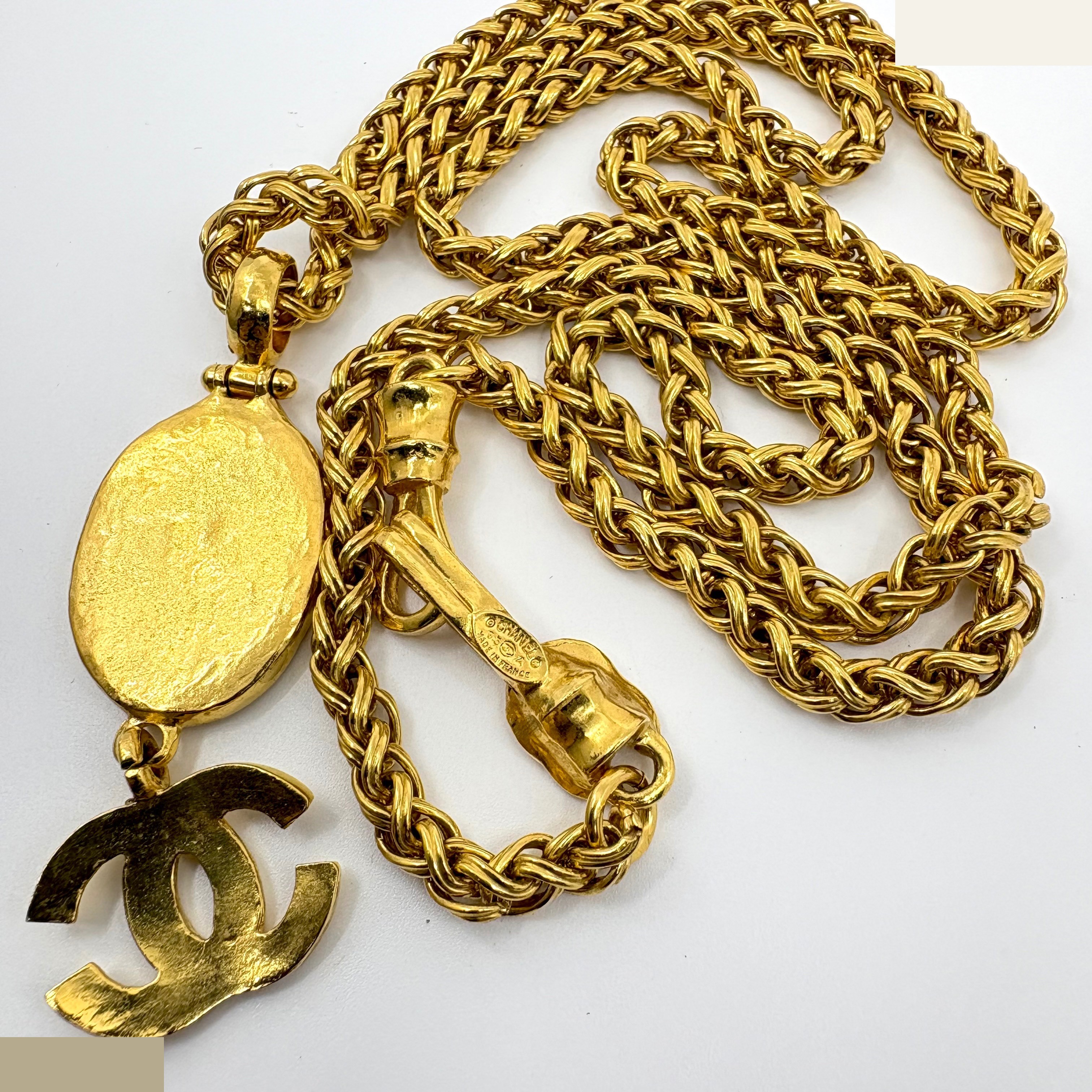 Coco Mark Shell (Precious Metal) Necklace Pendant, Chain approx. 85cm — view 3