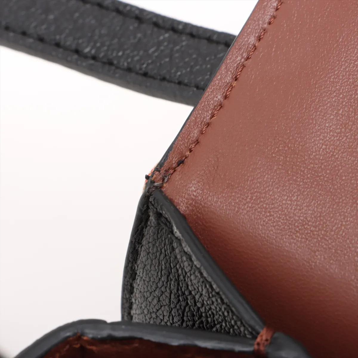 Nova Check Canvas x Leather Shoulder Bag, Beige x Black — view 12