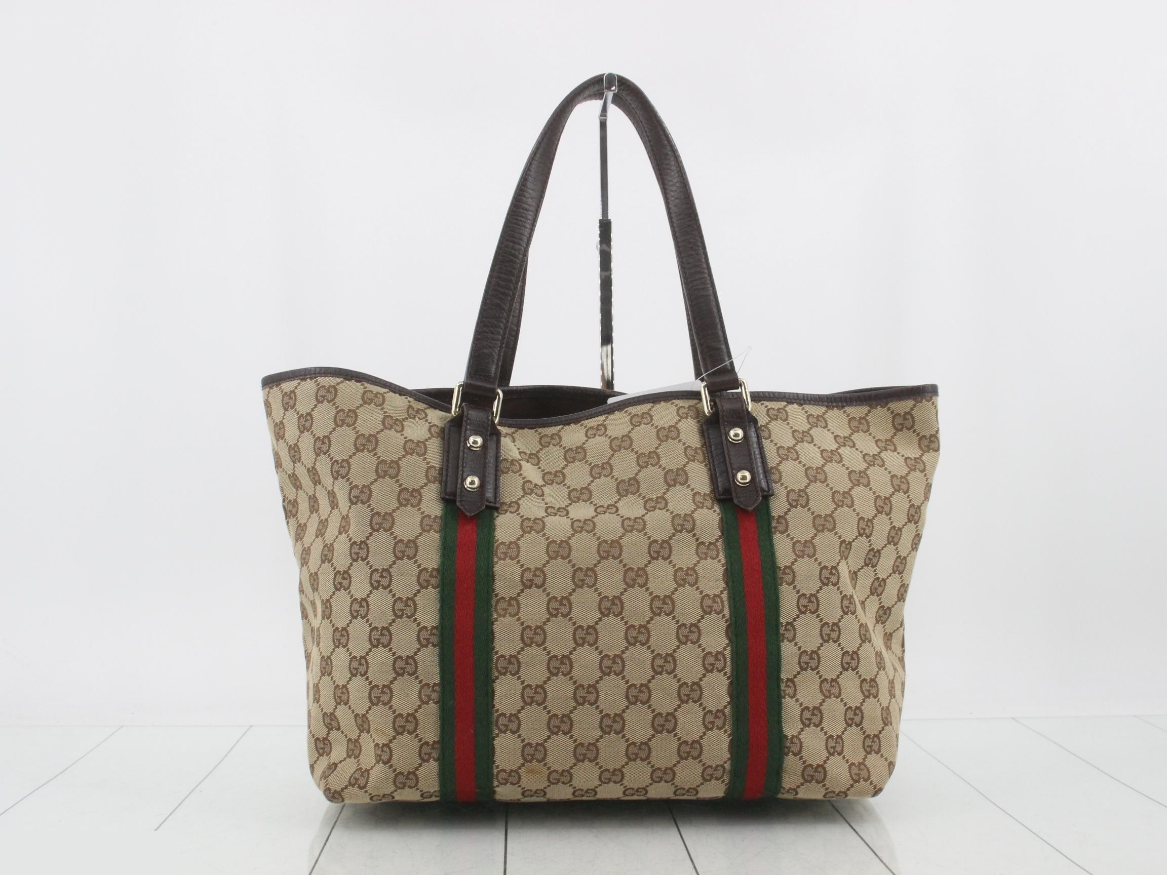 GG Canvas Sherry Line Tote Bag - Beige/Brown — view 2