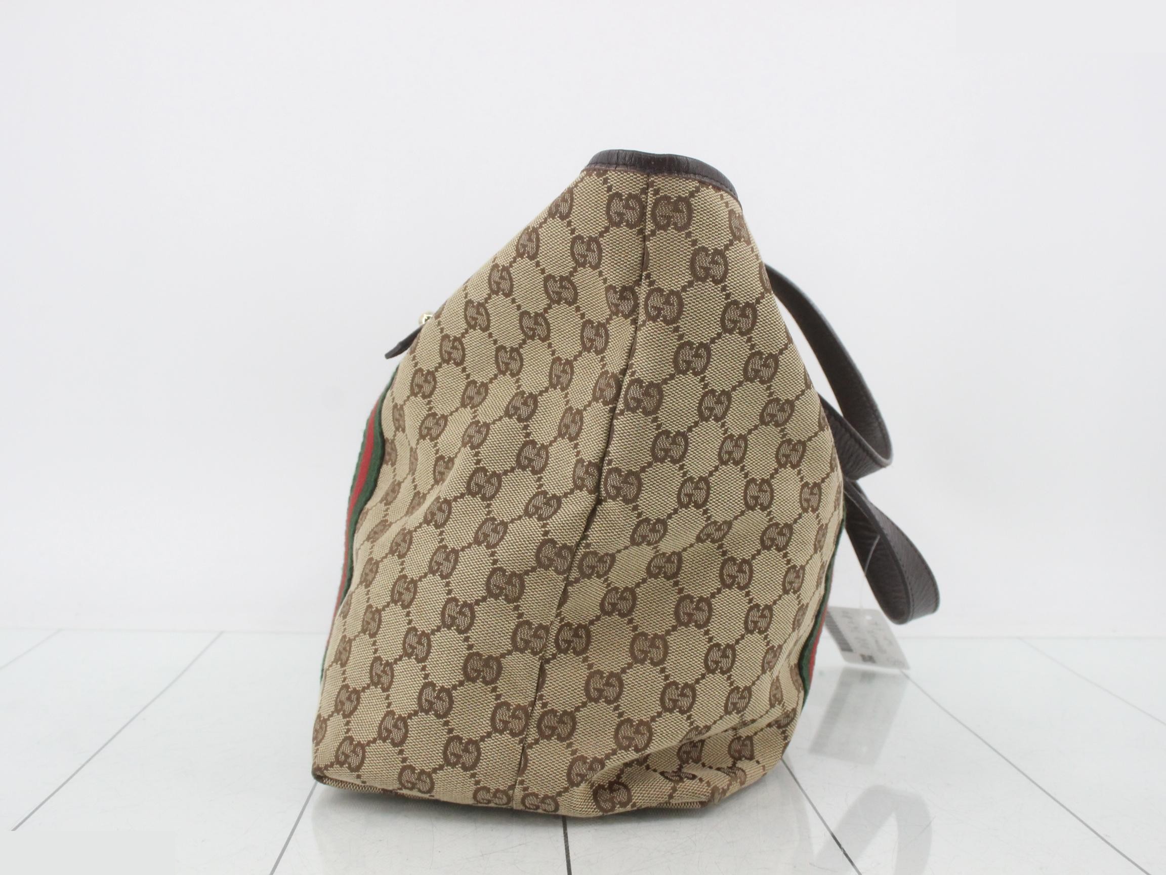 GG Canvas Sherry Line Tote Bag - Beige/Brown — view 3
