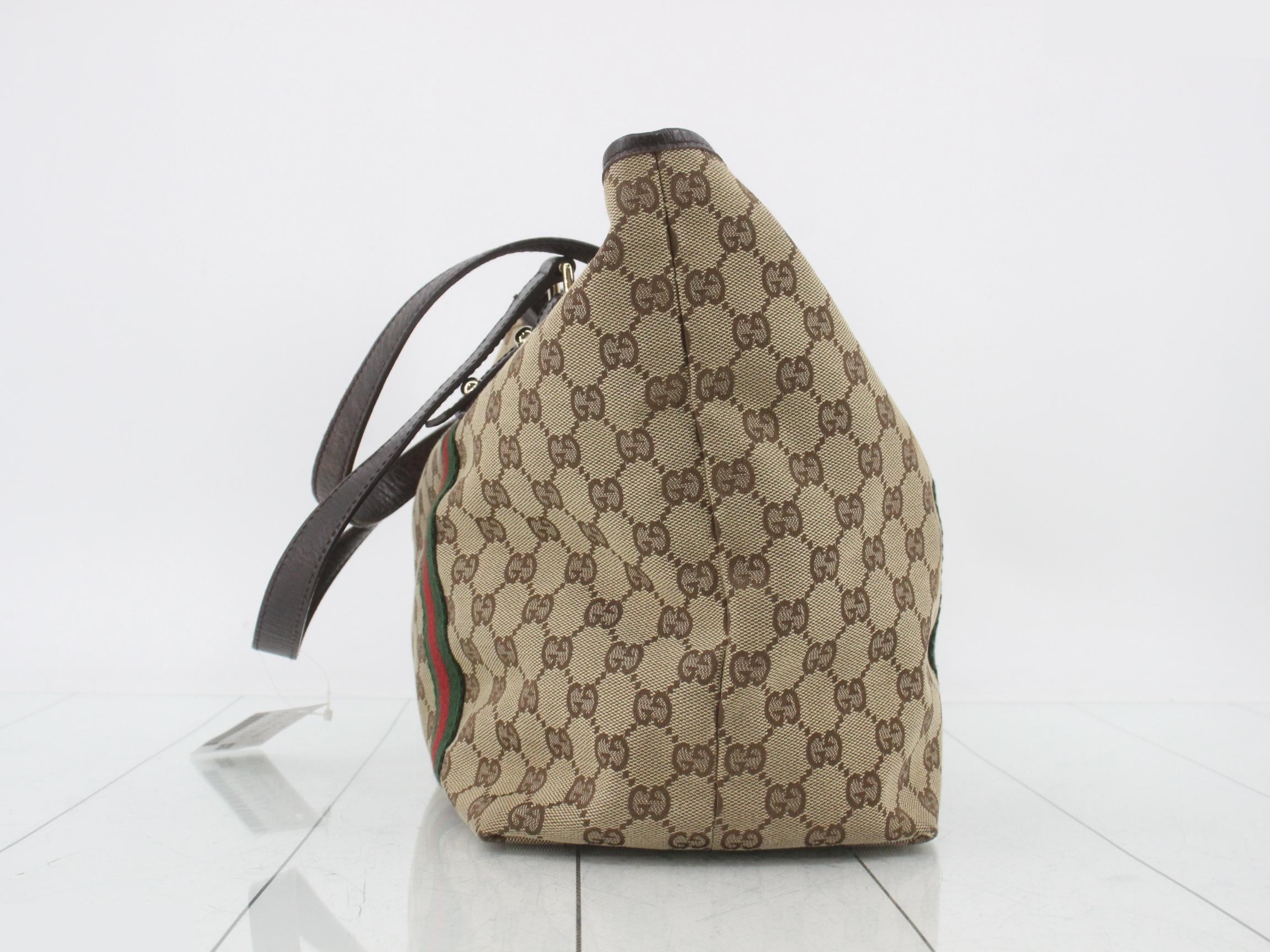 GG Canvas Sherry Line Tote Bag - Beige/Brown — view 4