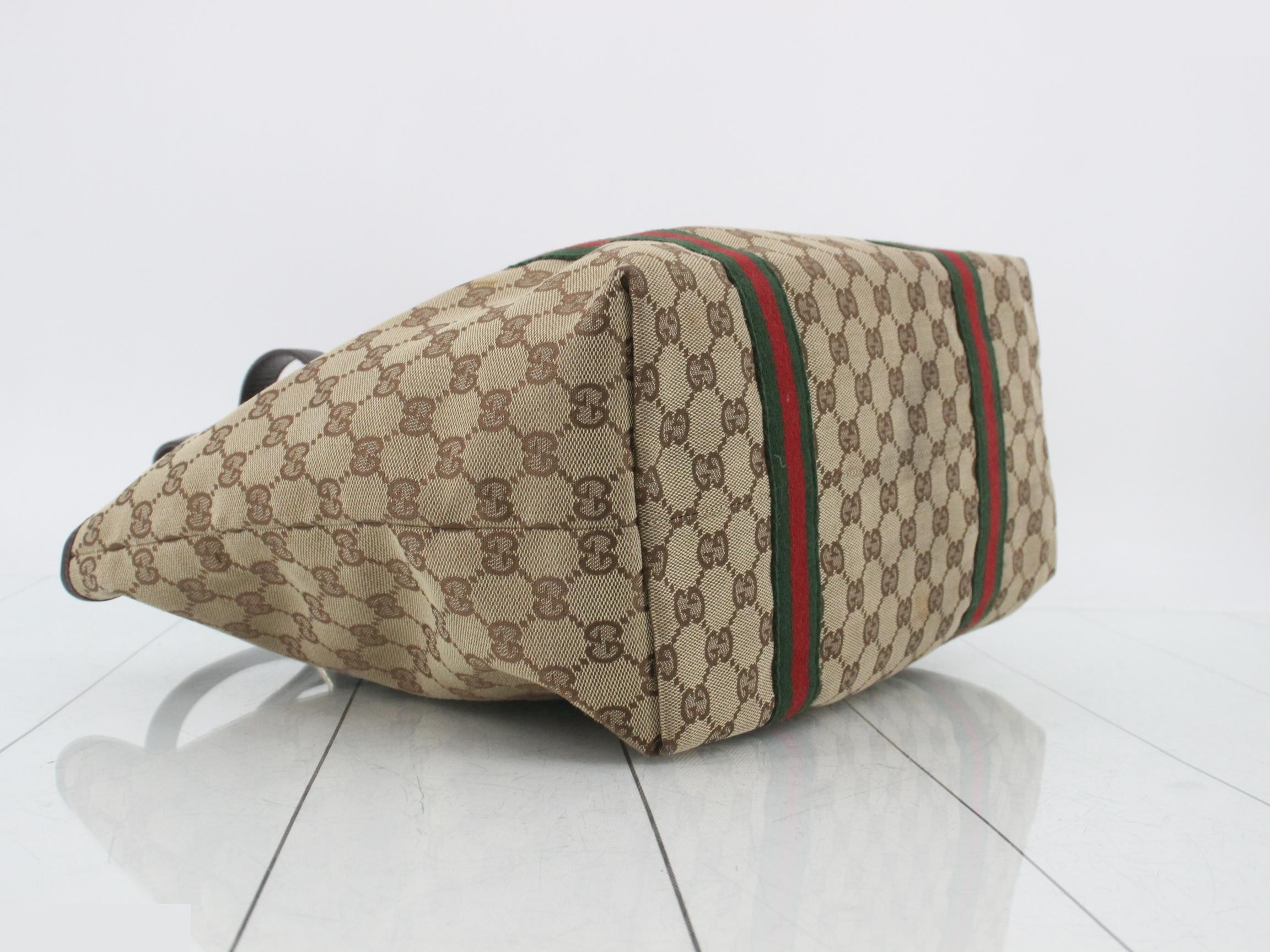GG Canvas Sherry Line Tote Bag - Beige/Brown — view 5