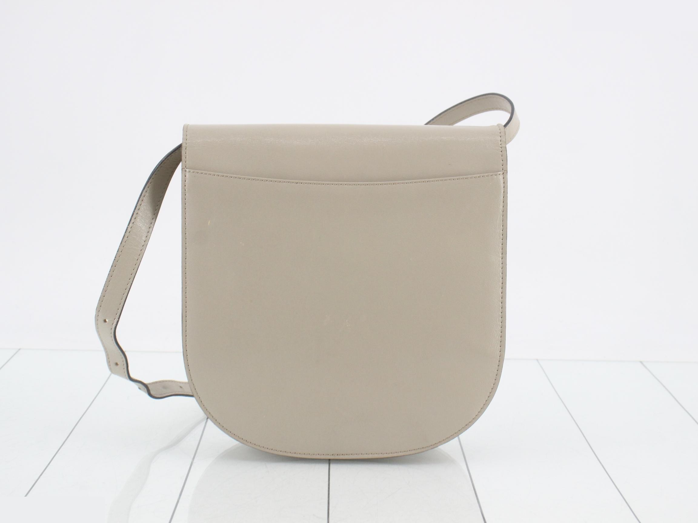 Shoulder bag, leather, beige — view 2