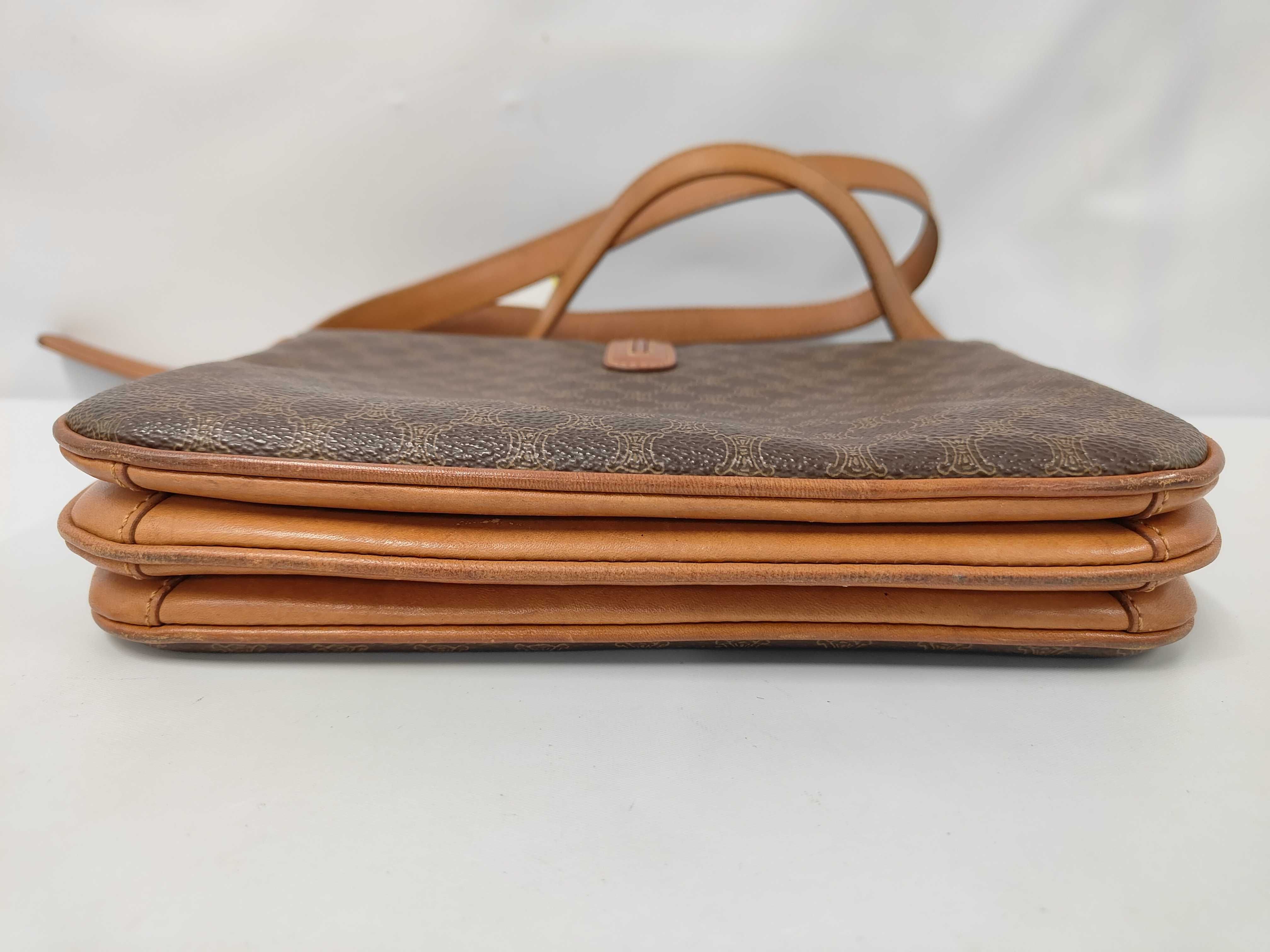 Flap-type Shoulder Bag, Brown — view 3