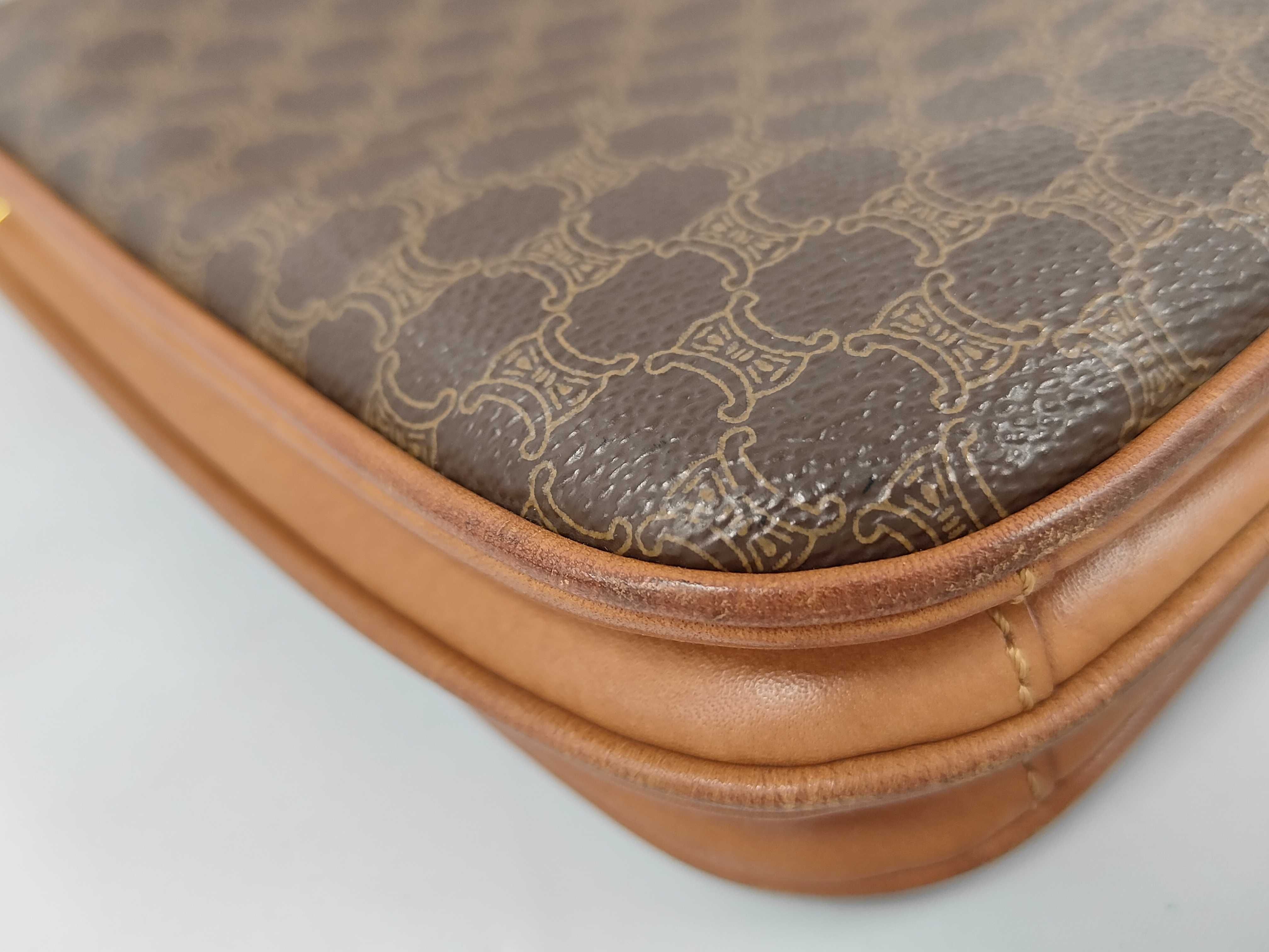 Flap-type Shoulder Bag, Brown — view 4