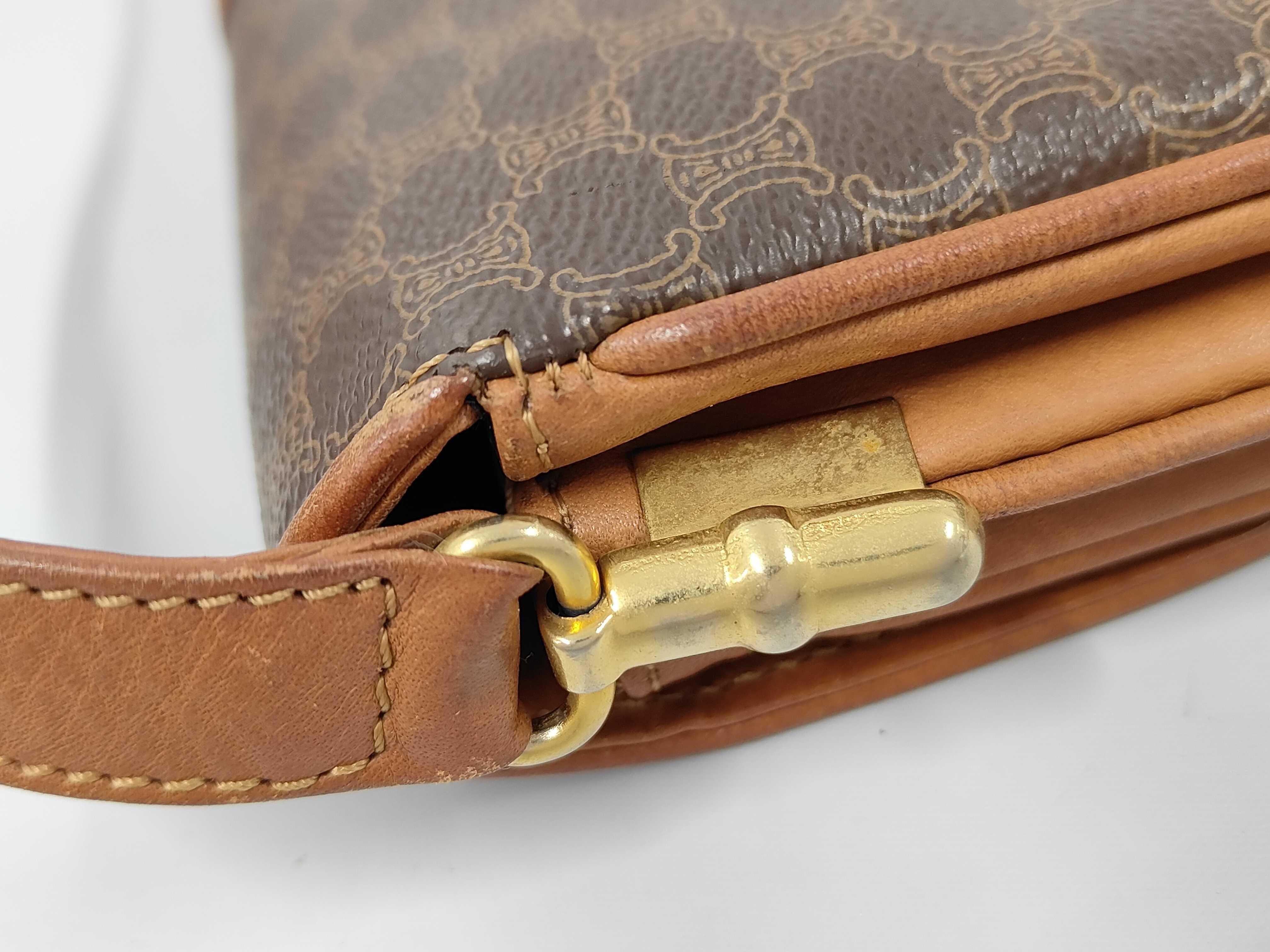 Flap-type Shoulder Bag, Brown — view 6