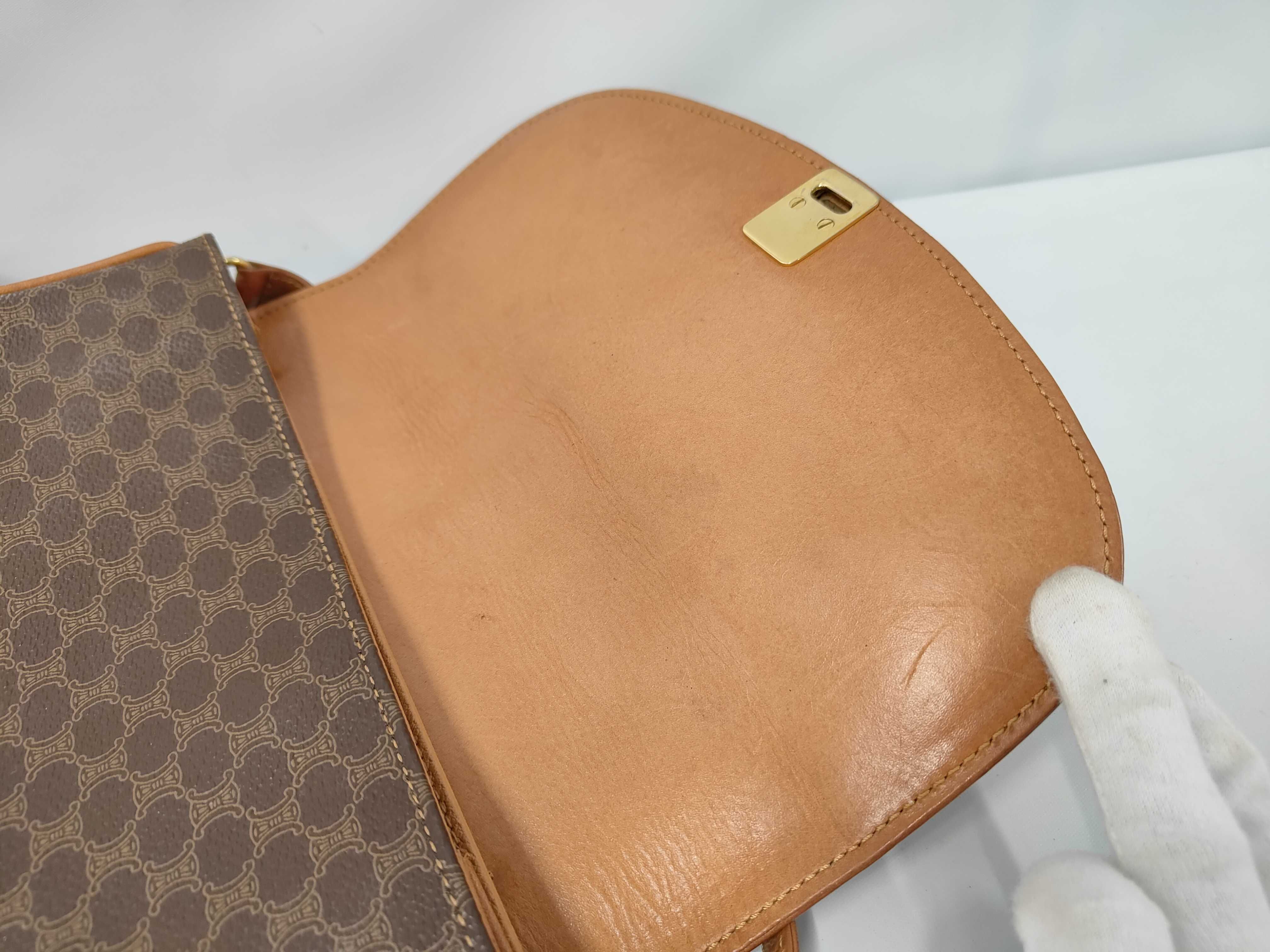 Flap-type Shoulder Bag, Brown — view 8