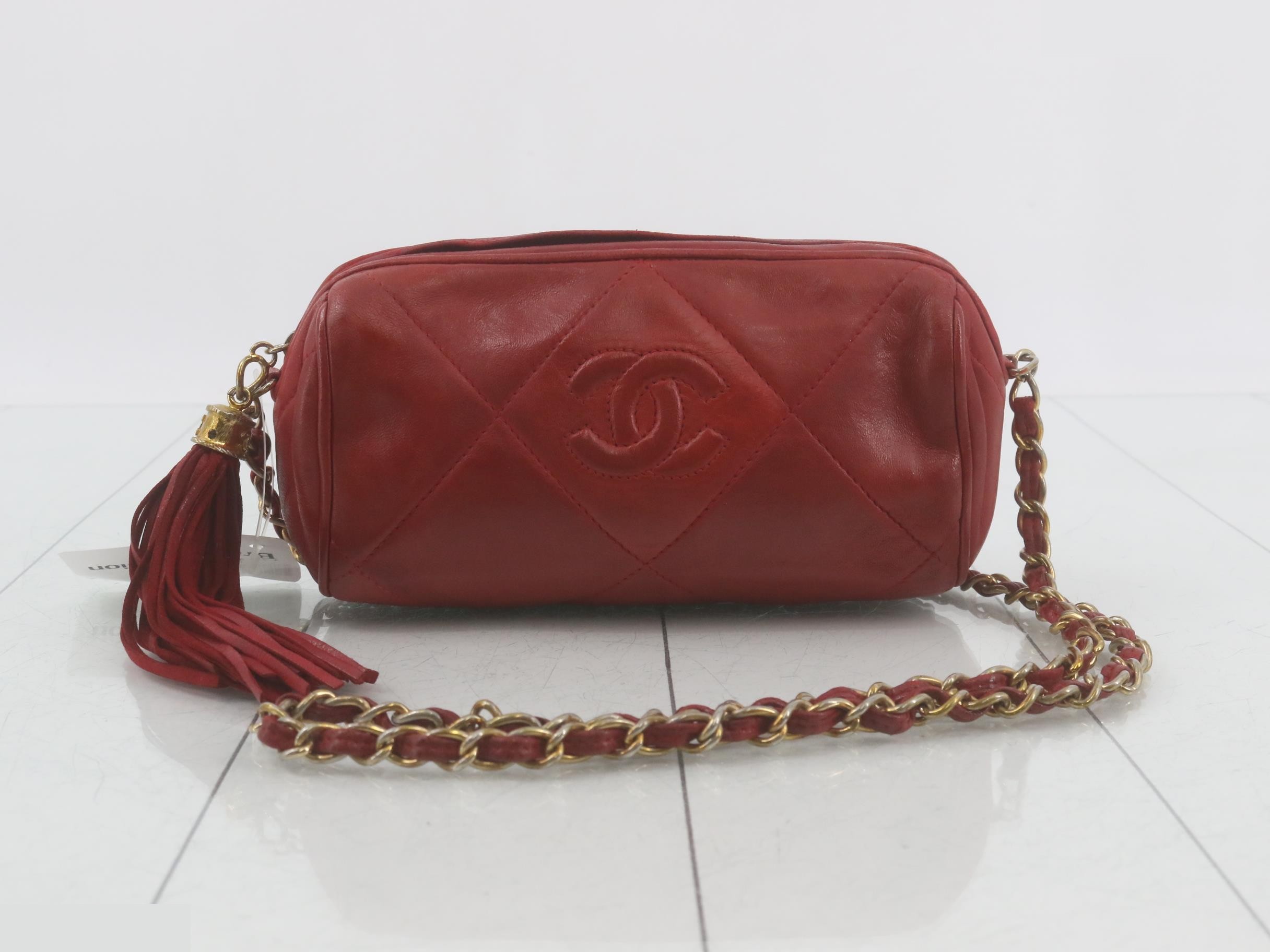 Matelassé Fringe Chain Shoulder Bag