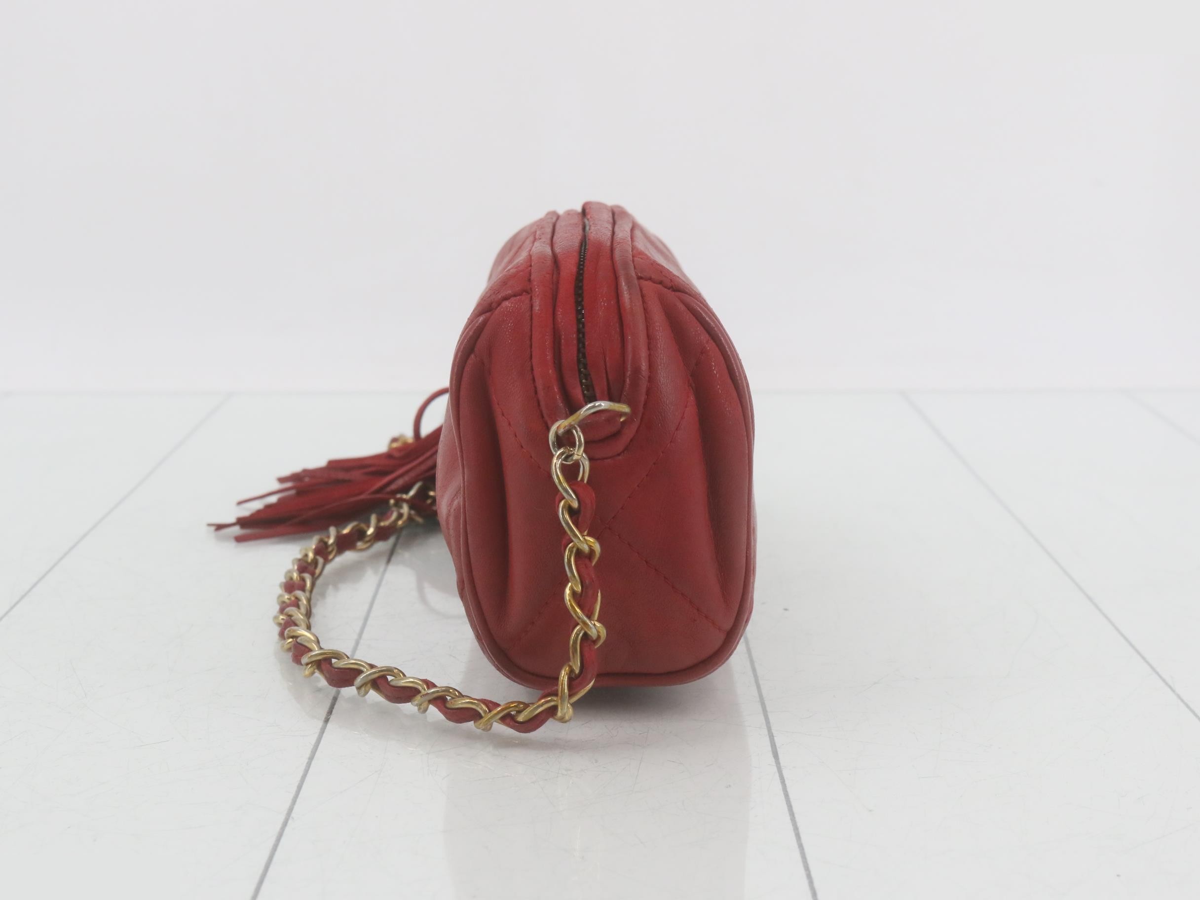 Matelassé Fringe Chain Shoulder Bag — view 3