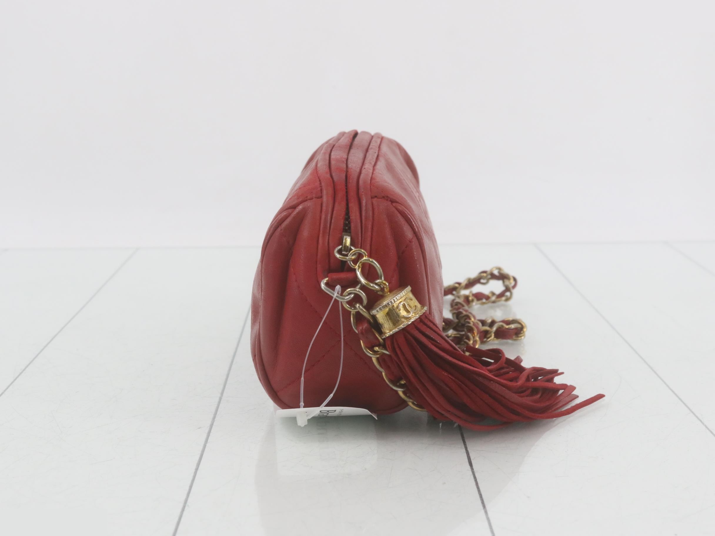 Matelassé Fringe Chain Shoulder Bag — view 4