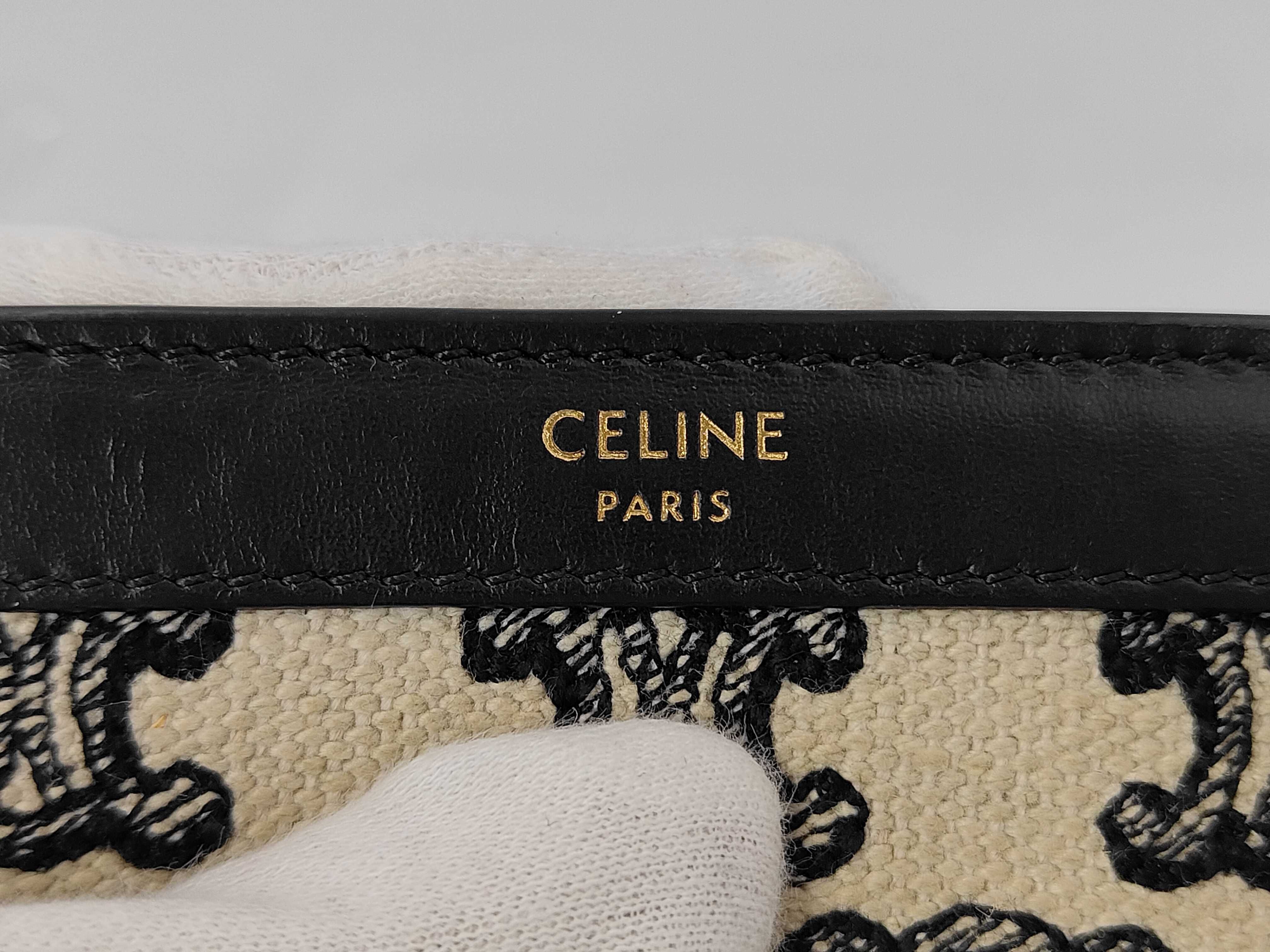 Triomphe Tri-fold Wallet, Jacquard, Beige x Black — view 6