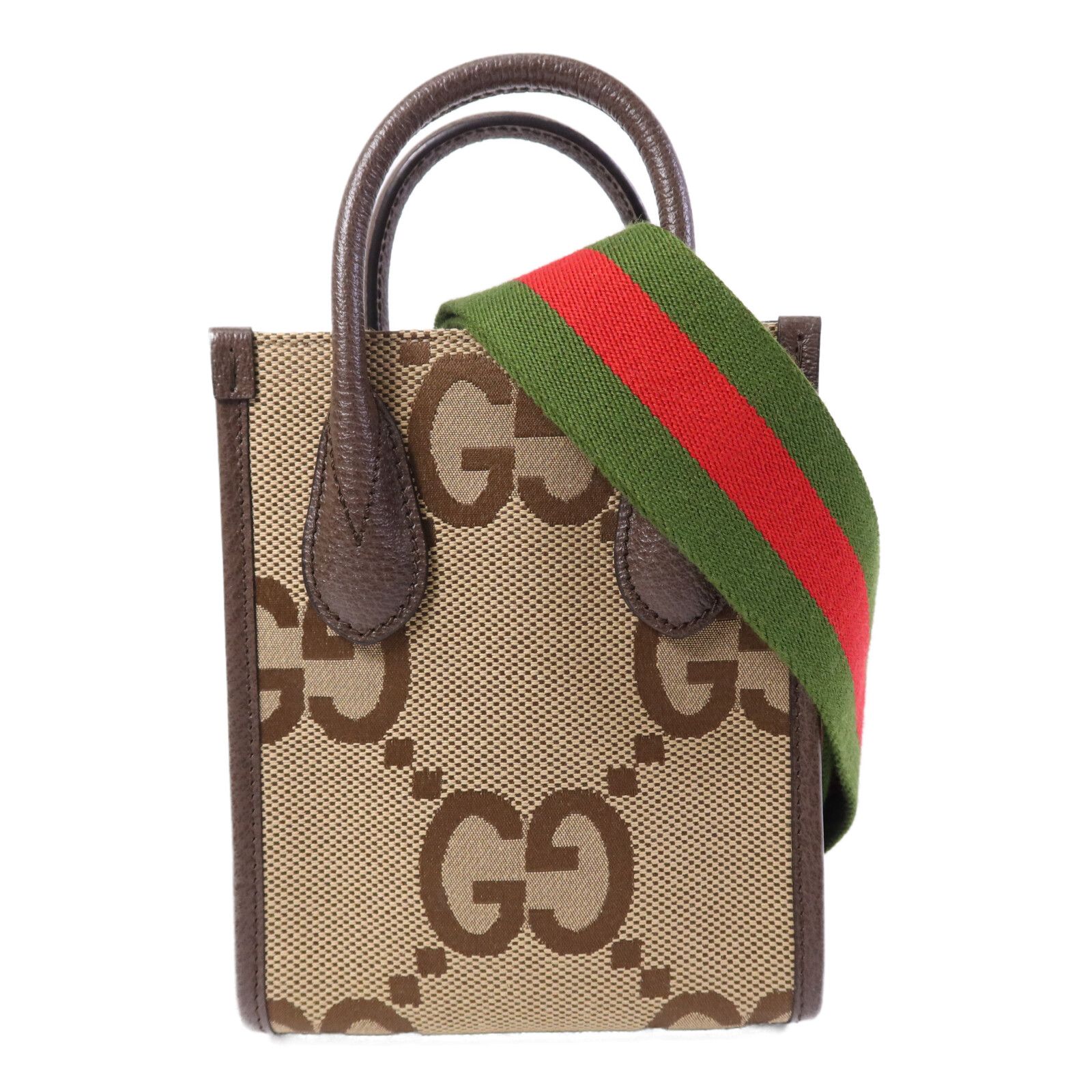 Mini Jumbo GG Canvas Web Vertical Tote