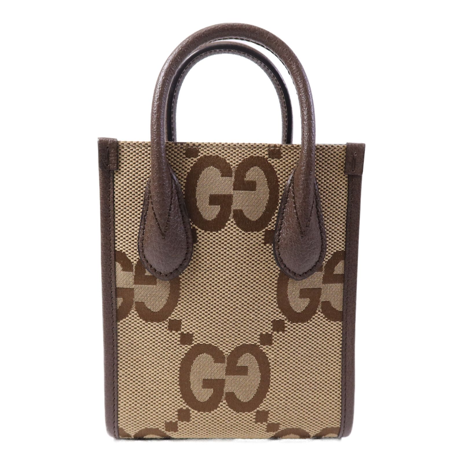 Mini Jumbo GG Canvas Web Vertical Tote — view 2