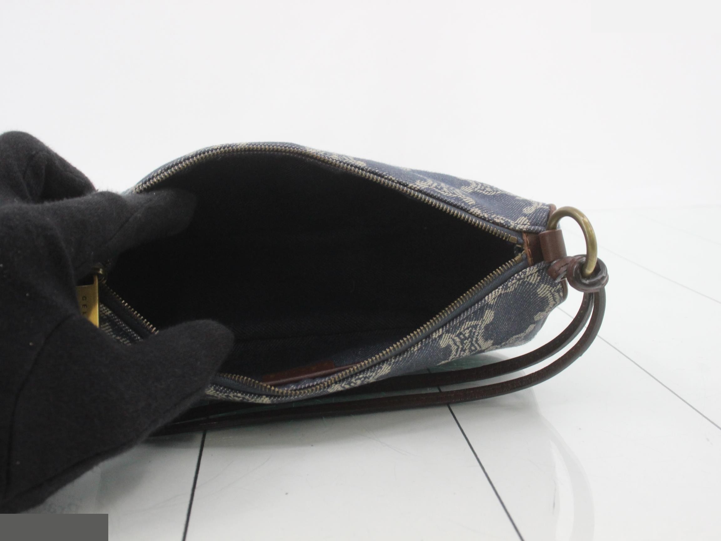 Paris Macadam Denim Accessory Pouch Handbag — view 4