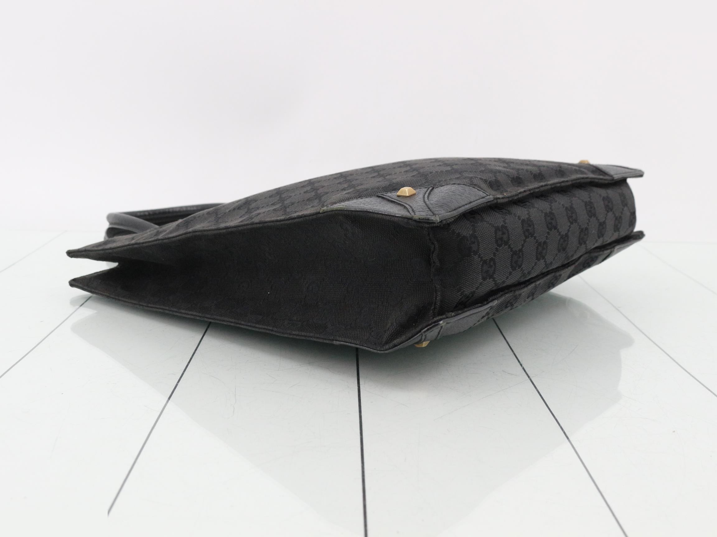 Leather, gold hardware, gold canvas (bag) - Tote bag — view 5