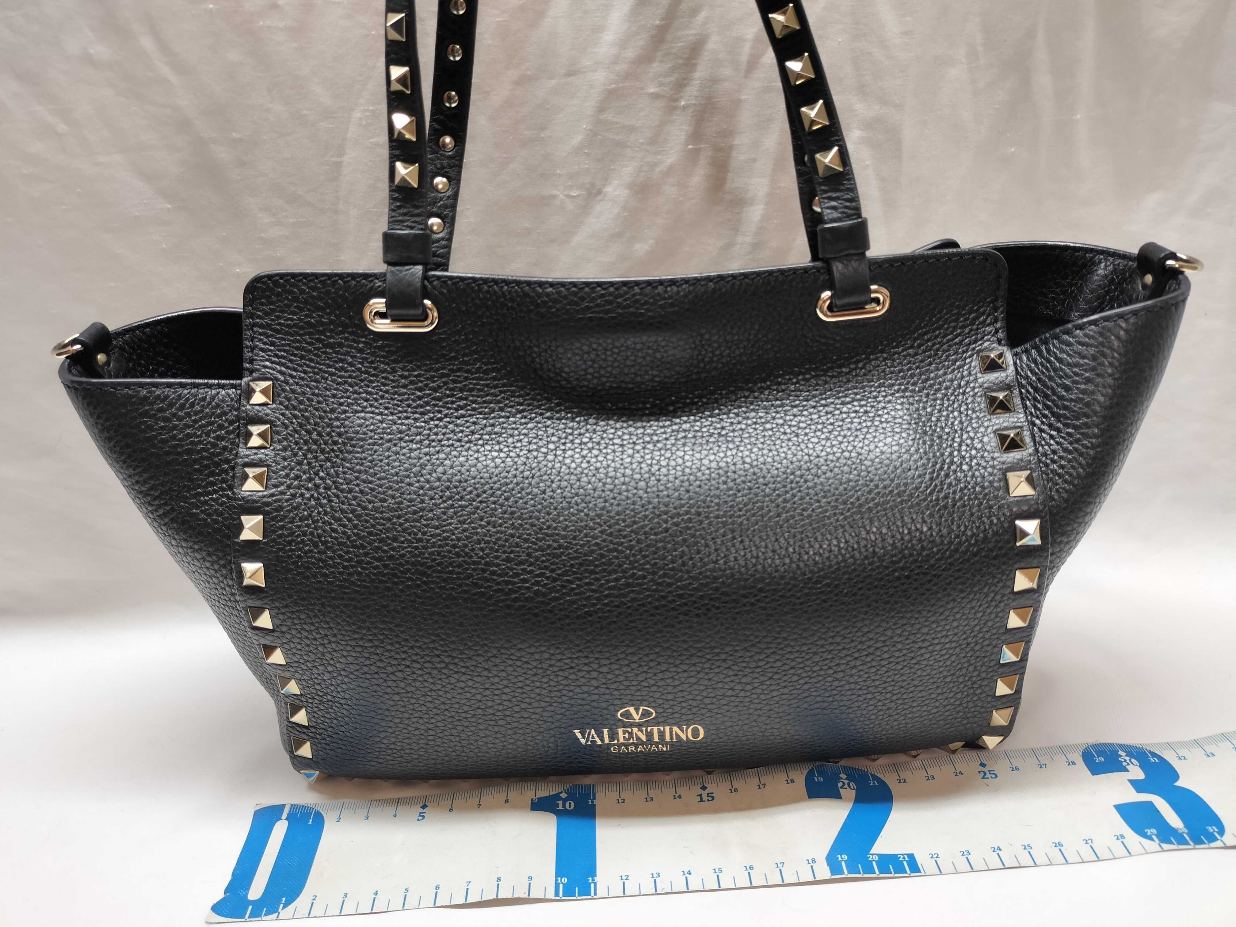 Rockstud Leather 2-Way Handbag, Black — view 2