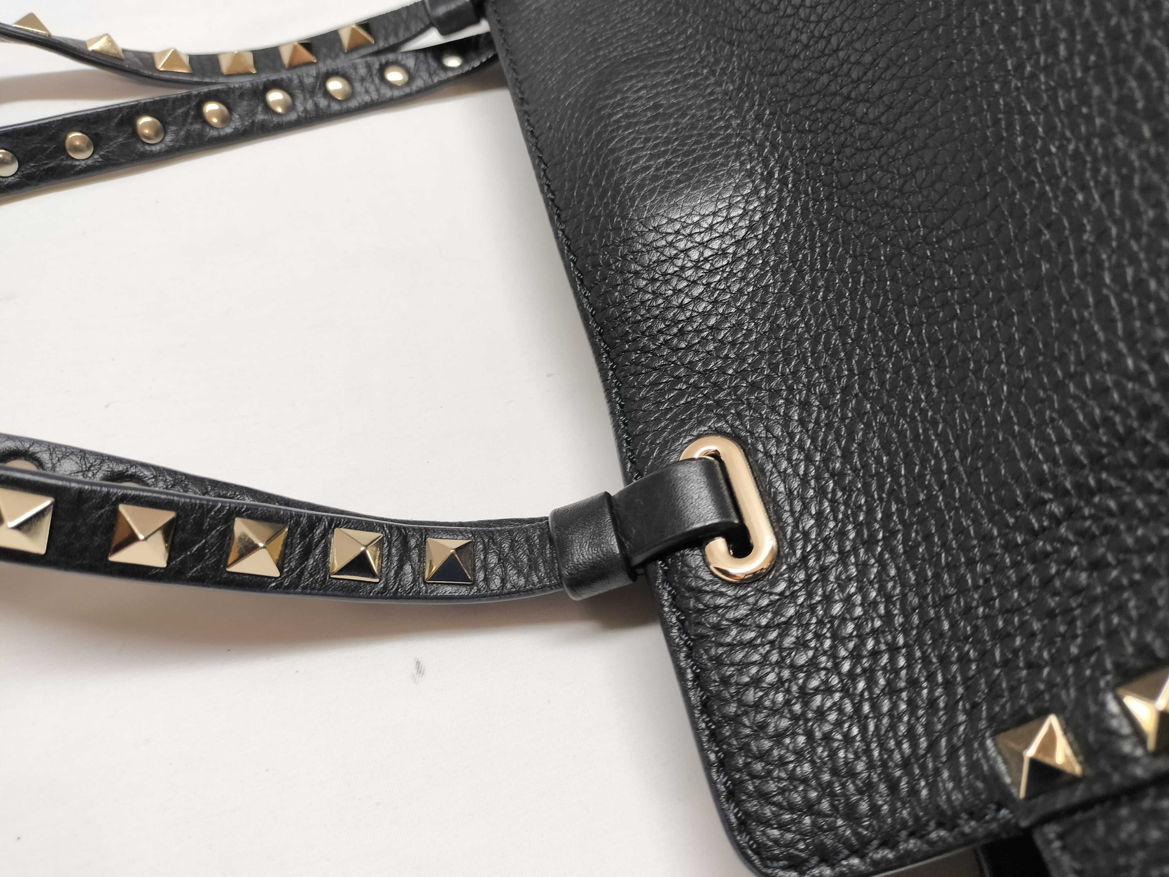 Rockstud Leather 2-Way Handbag, Black — view 5