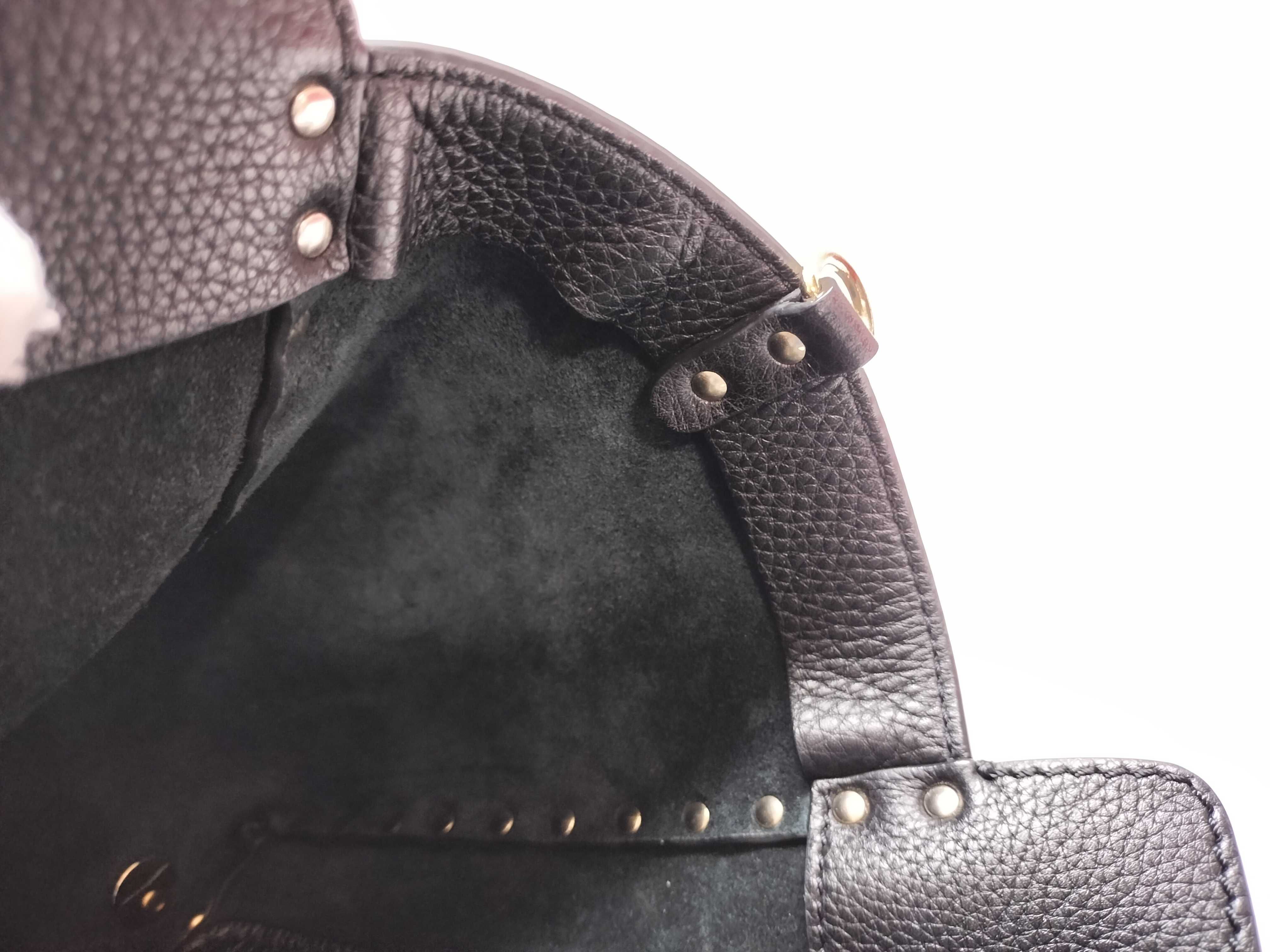 Rockstud Leather 2-Way Handbag, Black — view 10