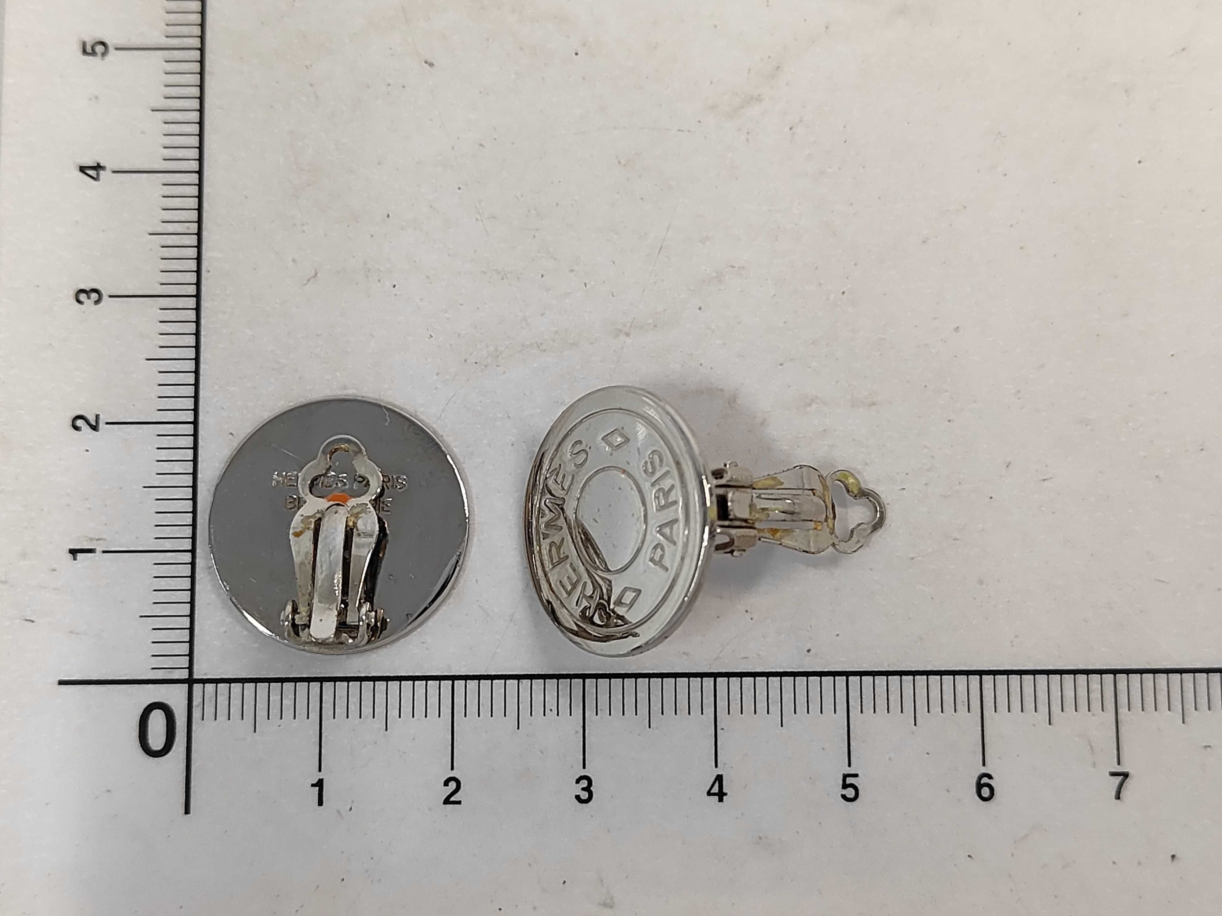 Sellier Earrings, Silver Hardware, Hermes Earrings — view 4