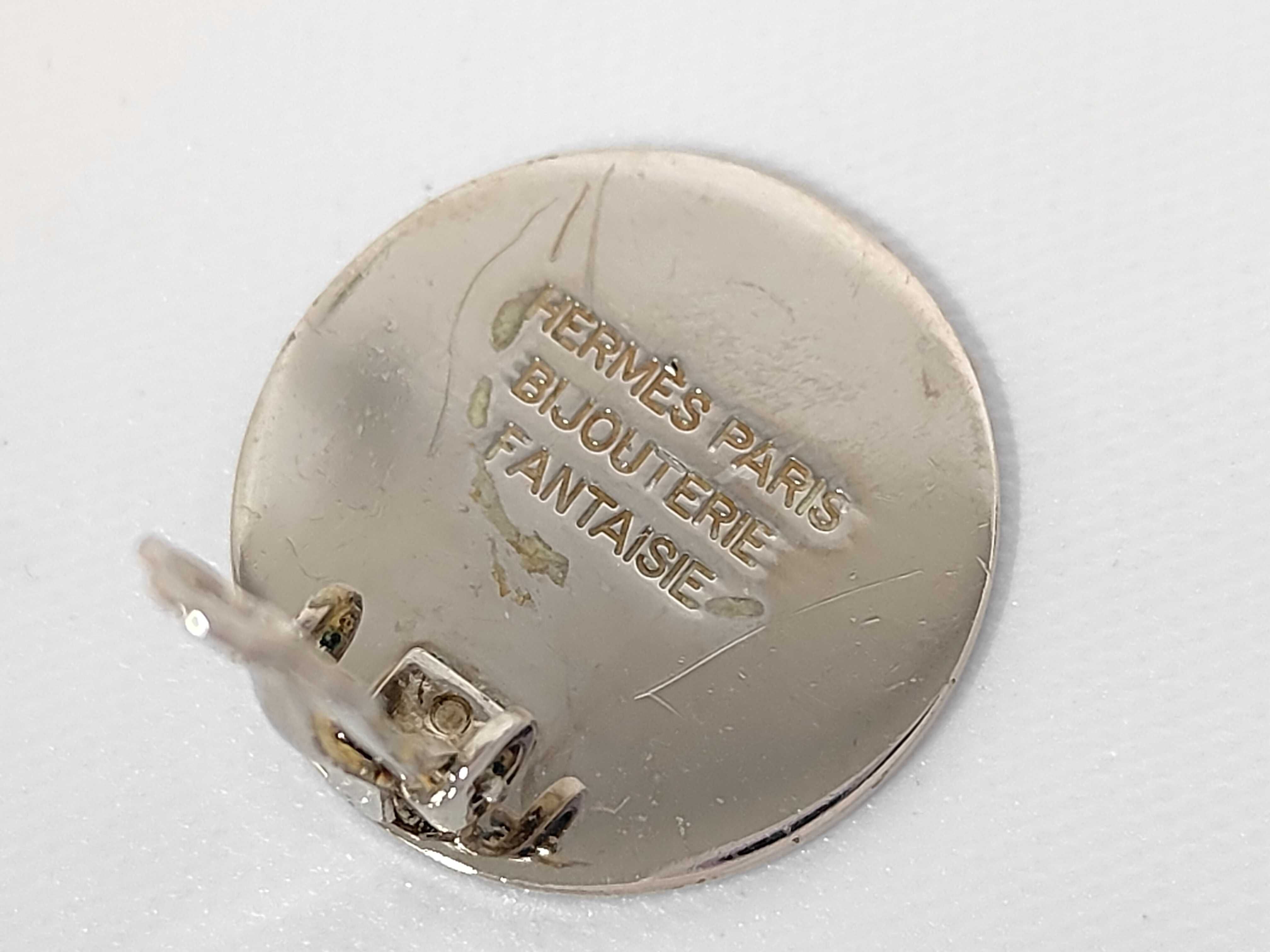 Sellier Earrings, Silver Hardware, Hermes Earrings — view 5
